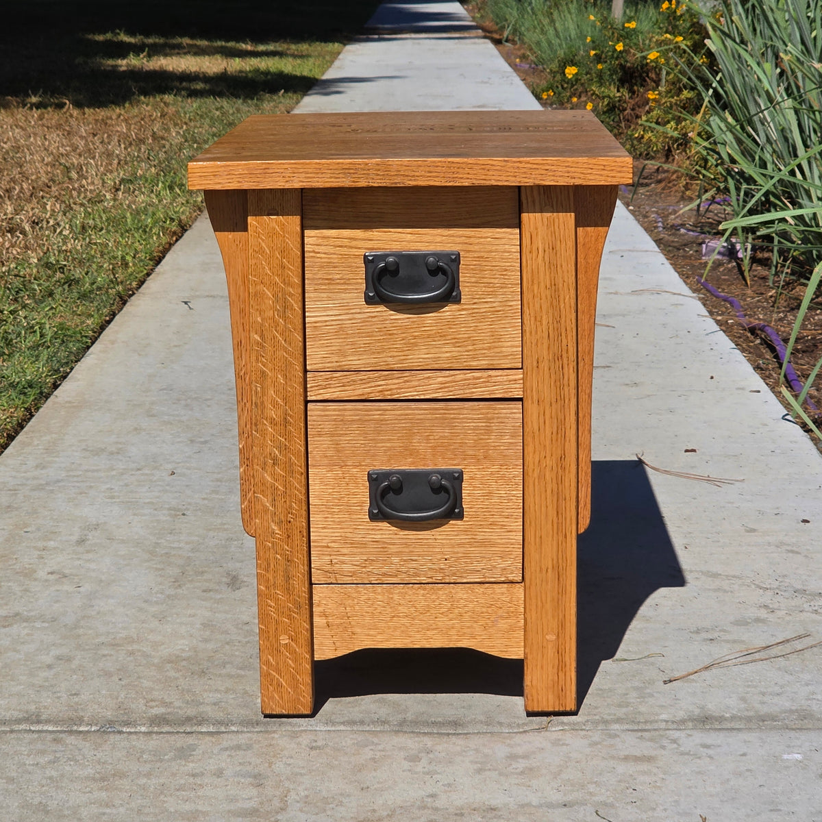 Vtg Trend Manor Mission Oak End Table Arts Crafts Nightstand Cabinet Side 28"