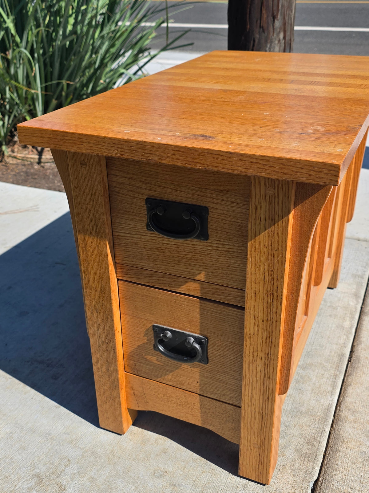 Vtg Trend Manor Mission Oak End Table Arts Crafts Nightstand Cabinet Side 28"