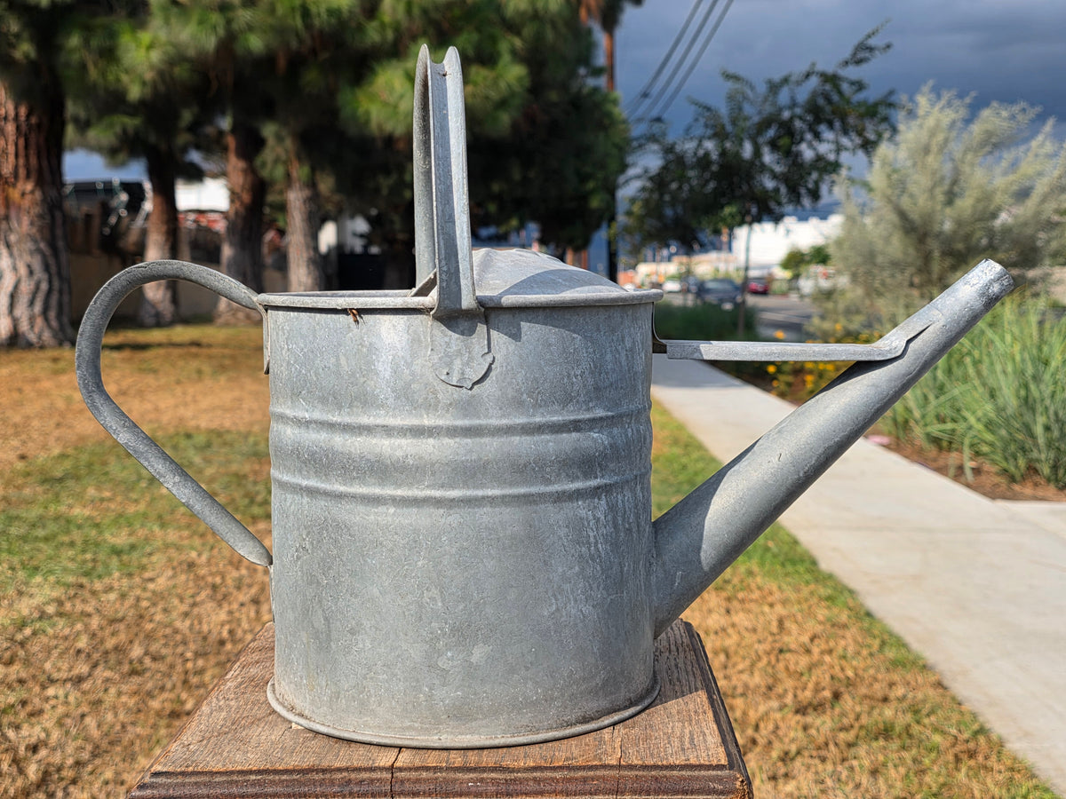 Vtg HAWS Galvanized Watering Can 1 Gallon Metal Steel Short Spout Garden England