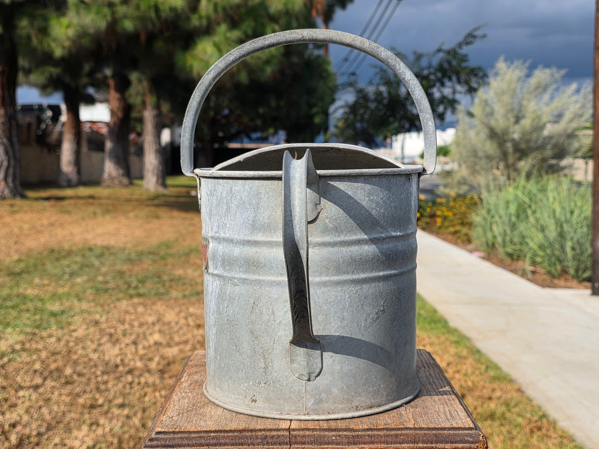 Vtg HAWS Galvanized Watering Can 1 Gallon Metal Steel Short Spout Garden England