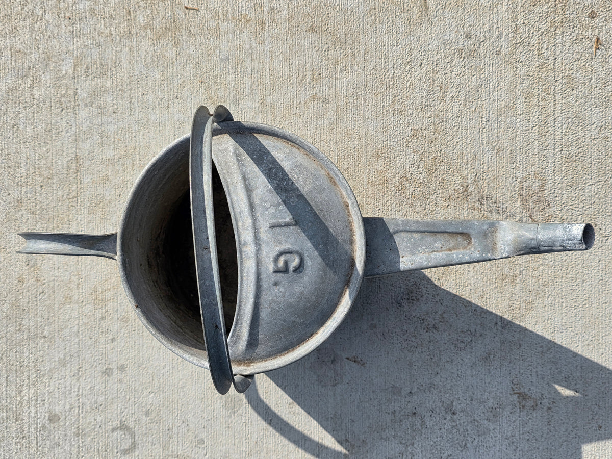 Vtg HAWS Galvanized Watering Can 1 Gallon Metal Steel Short Spout Garden England