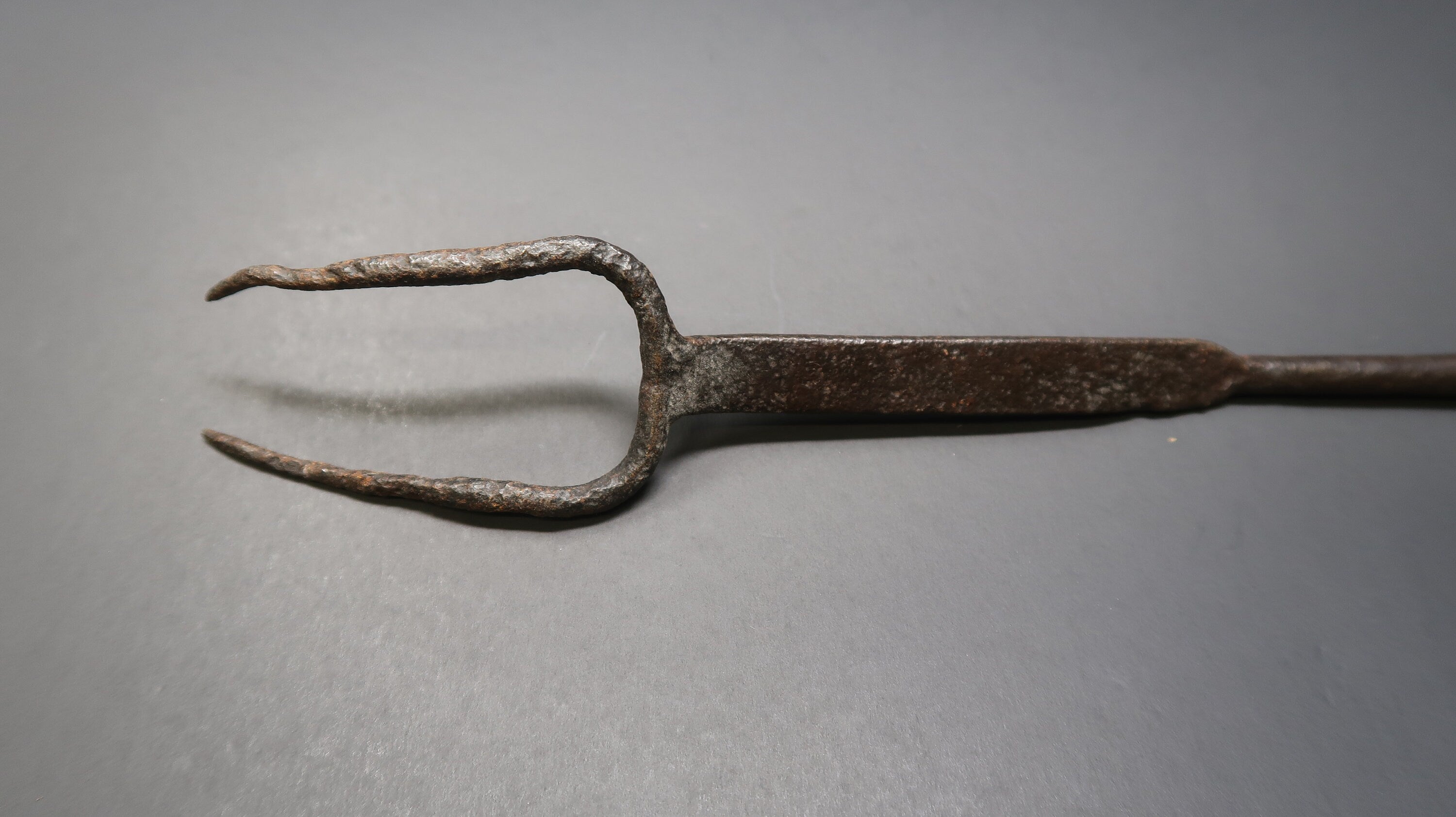 Antique Blacksmith American Forged Iron Hearth Utensil Fork L 20.5"