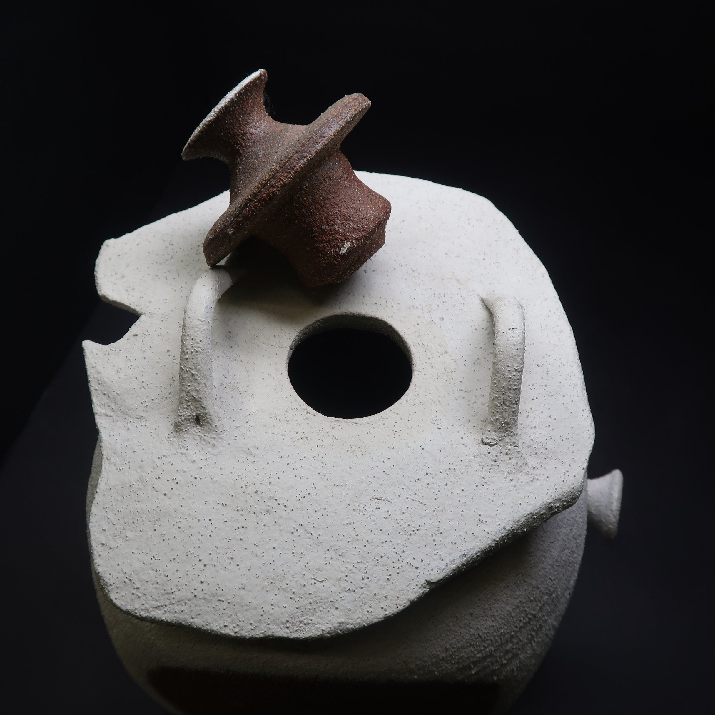 Stoneware Wine Sake Tea Pot Cup Set Handcrated Pottery Signed by Artist