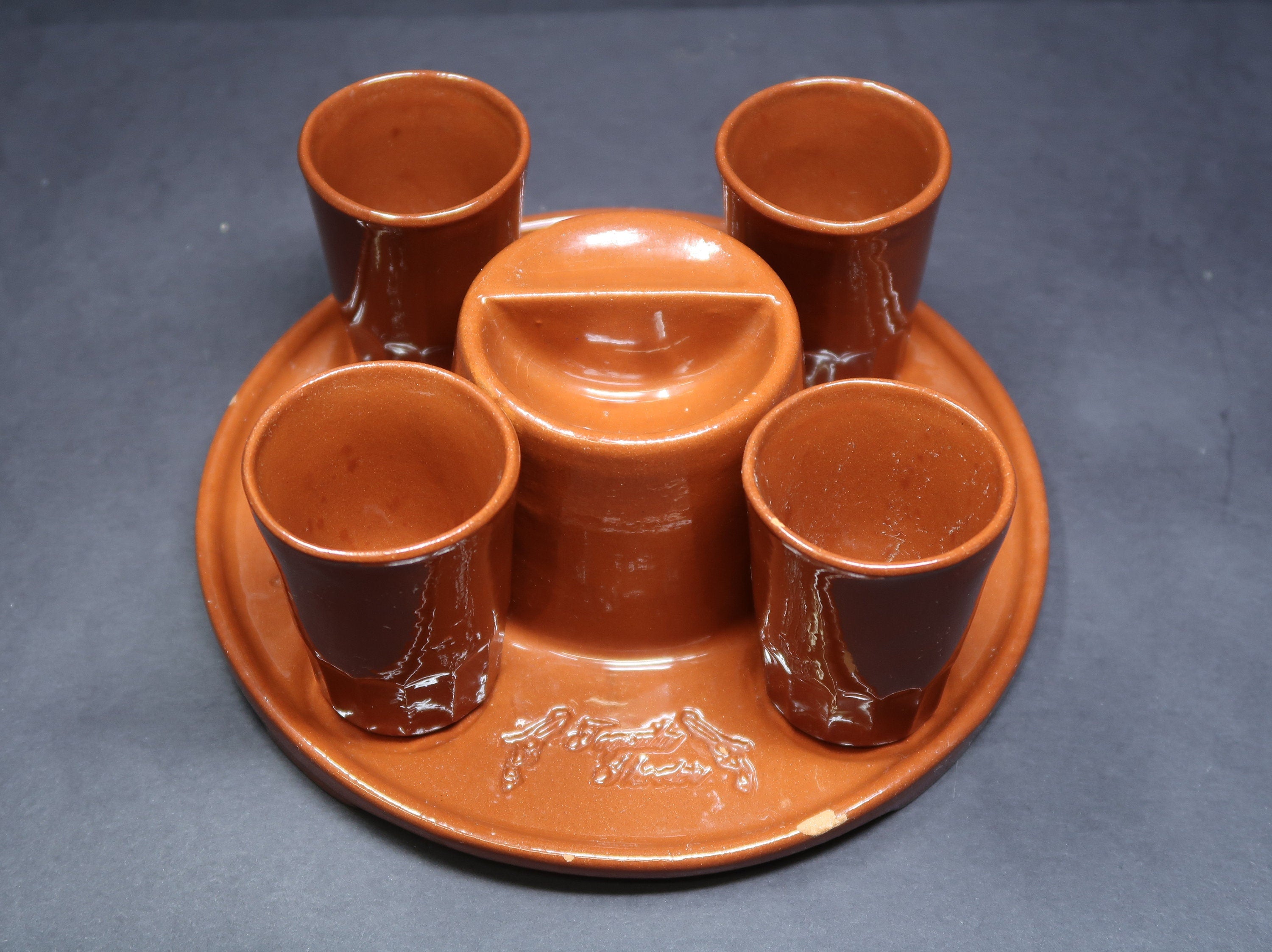 Vintage Wieland Ware Tequila Shooter Shot Glass Set Pottery