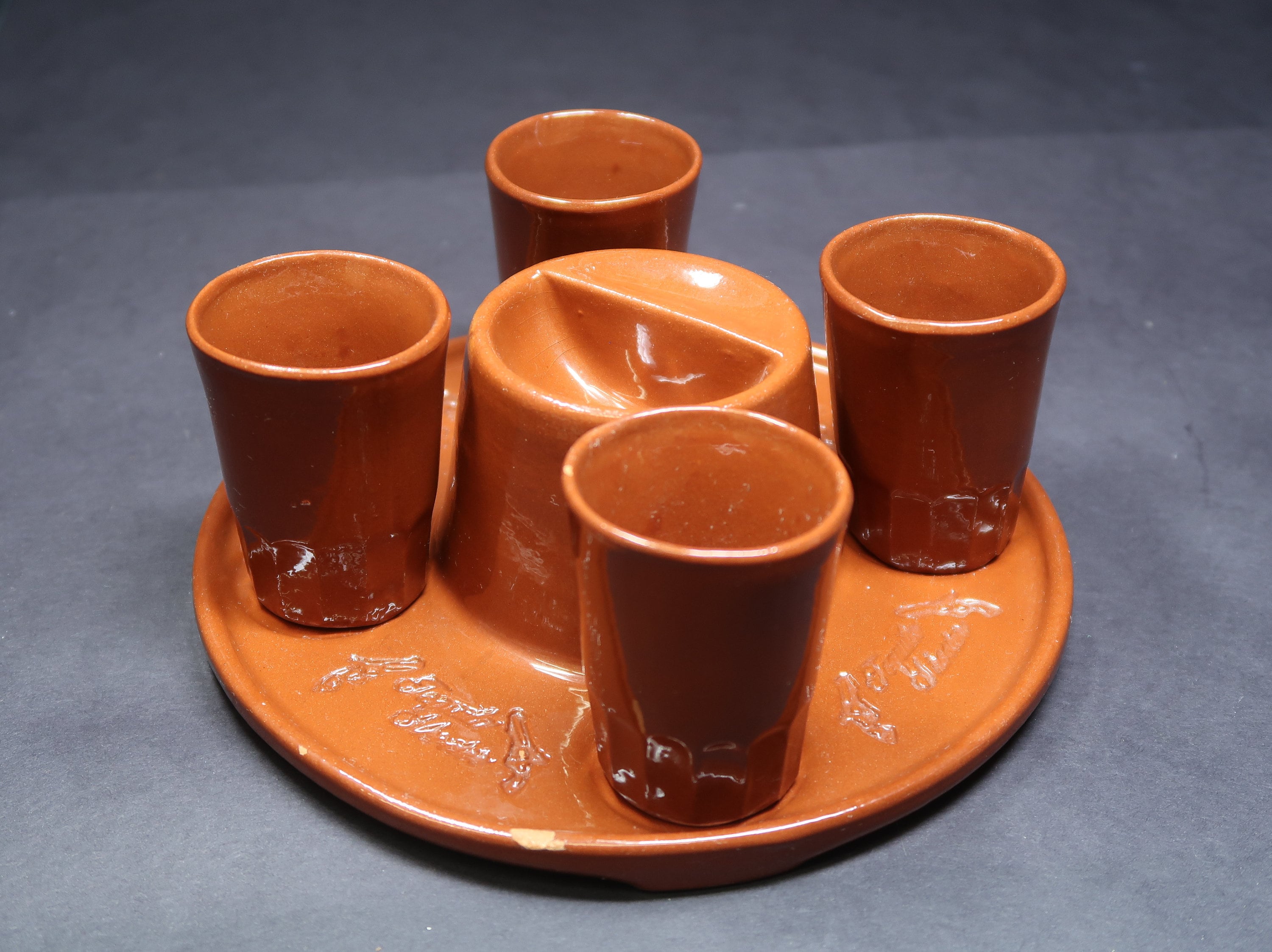 Vintage Wieland Ware Tequila Shooter Shot Glass Set Pottery
