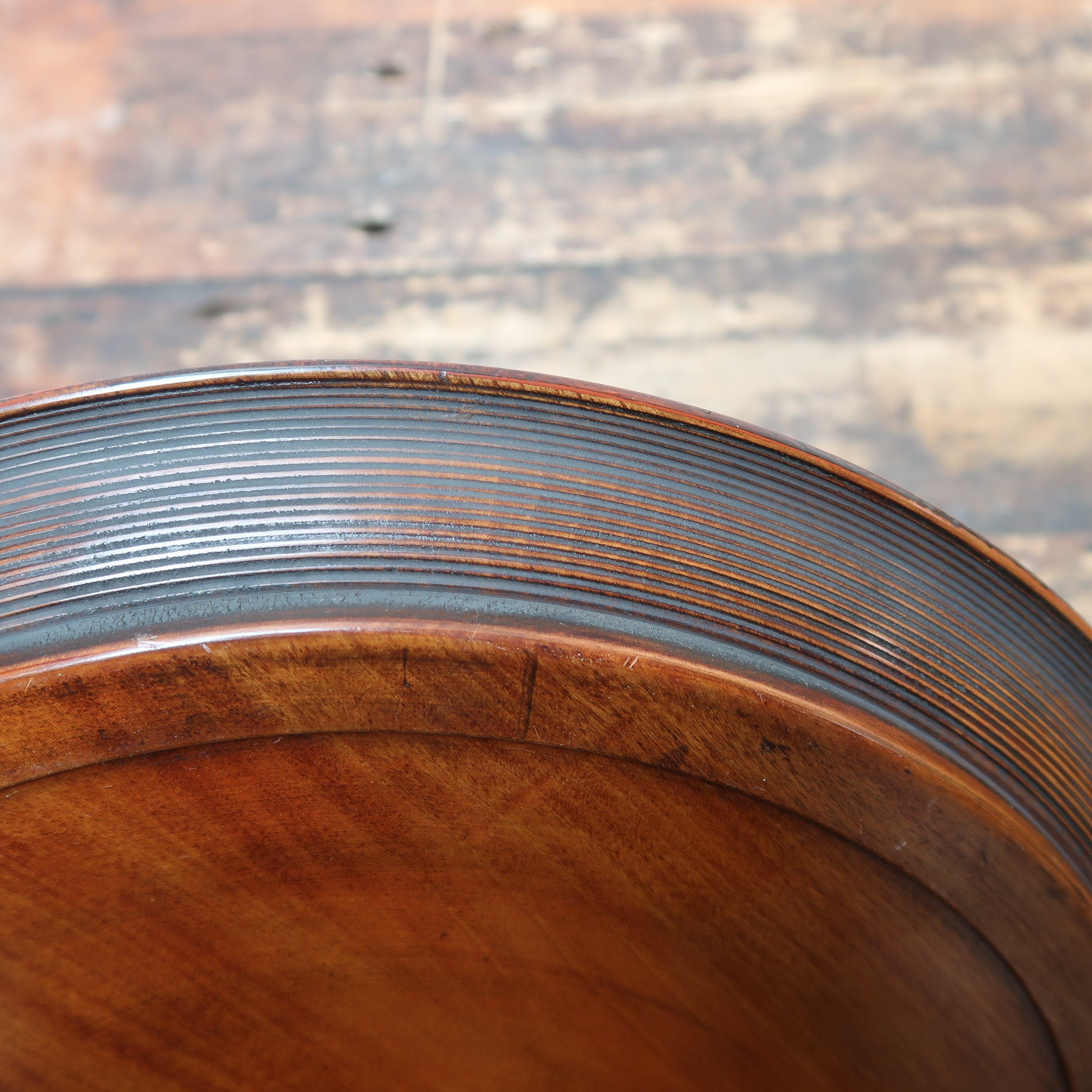 Japanese OBON Tray Hand Carved Fruits Vegetable 14" x 14" x 1" Vintage Ujyobori