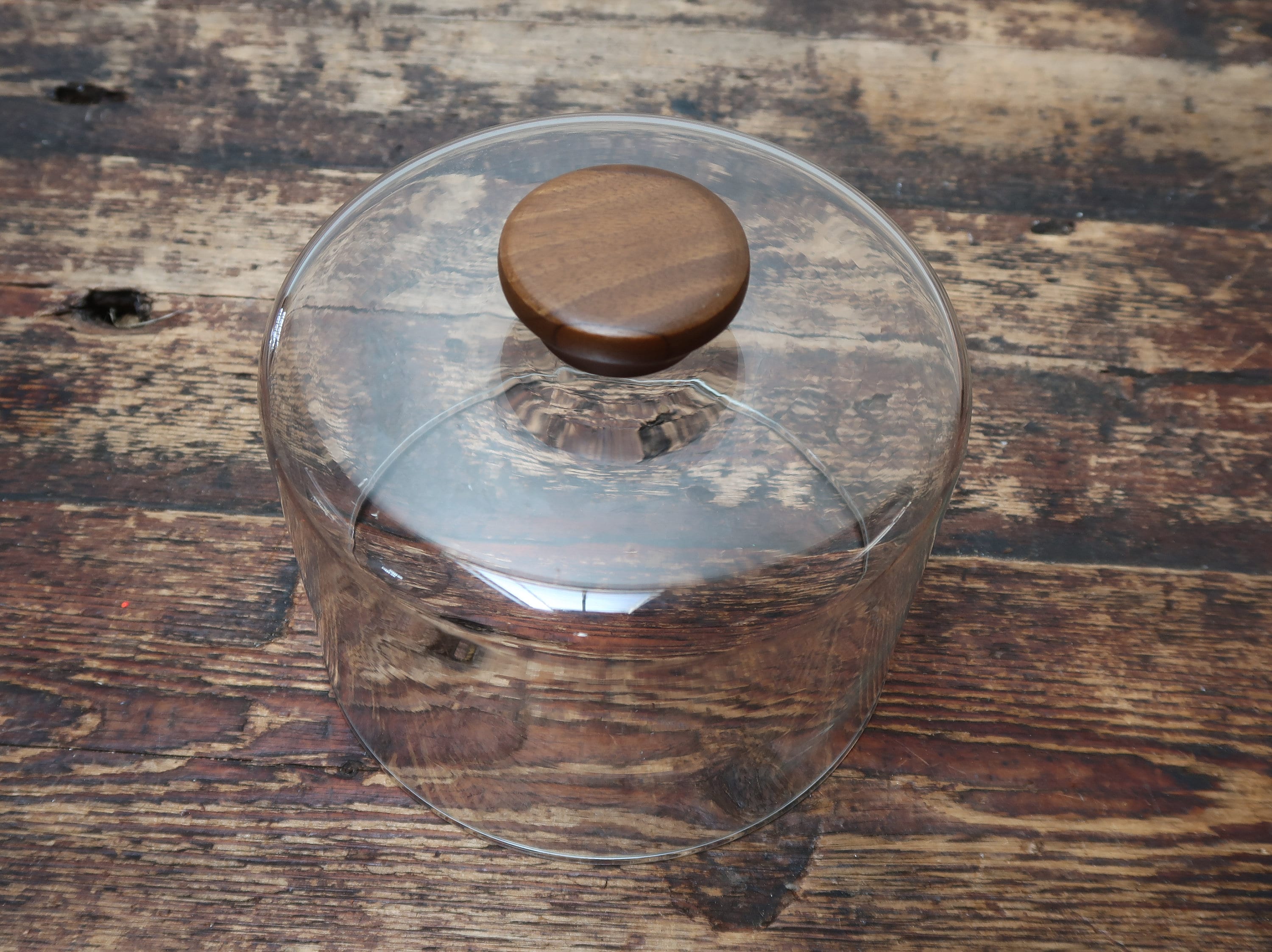 Kustom Kraft Cheese Board Tray With Glass Dome Solid Black Walnut Made In USA