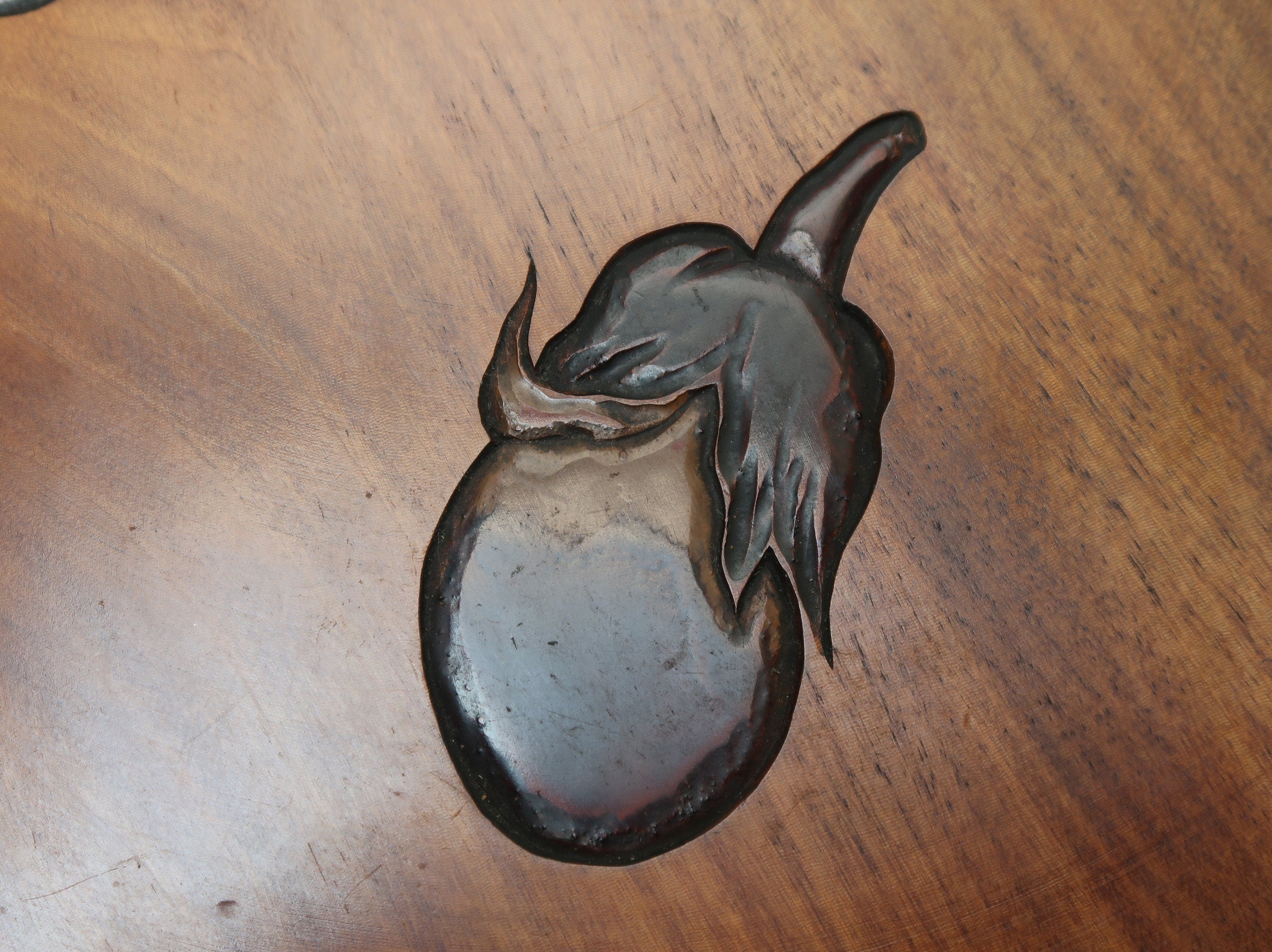 Japanese OBON Tray Hand Carved Fruits Vegetable 14" x 14" x 1" Vintage Ujyobori