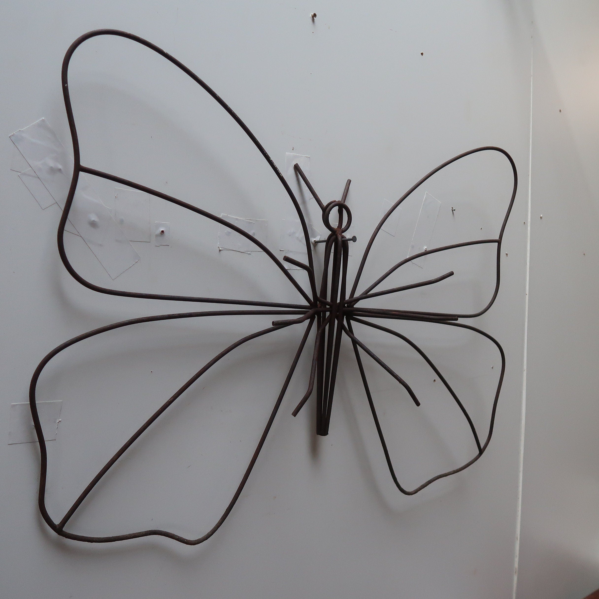 On Hold / Large Wire Metal Butterfly Yard Garden Decor Outdoor Lawn Wall Art W 34" x H 26"