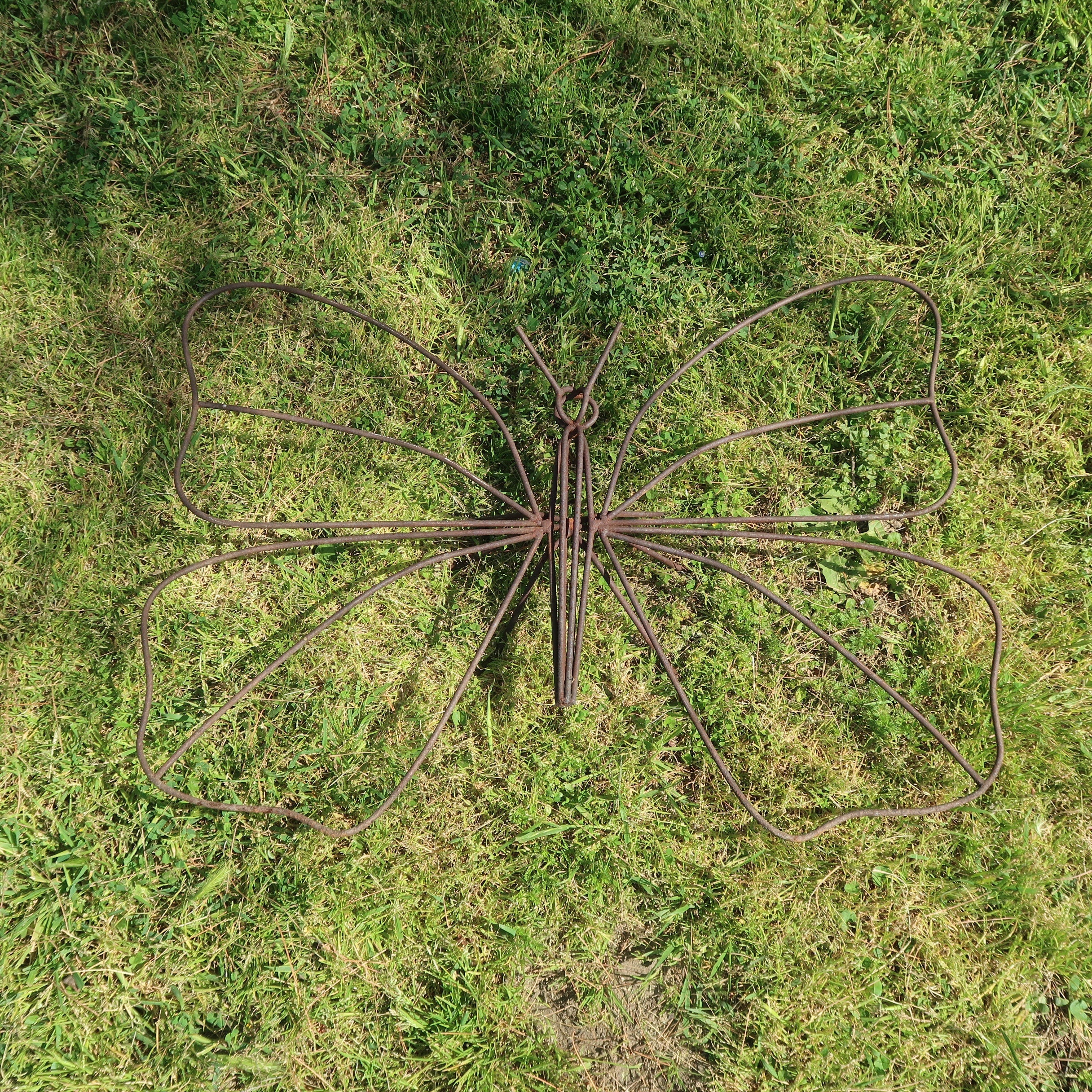 On Hold / Large Wire Metal Butterfly Yard Garden Decor Outdoor Lawn Wall Art W 34" x H 26"