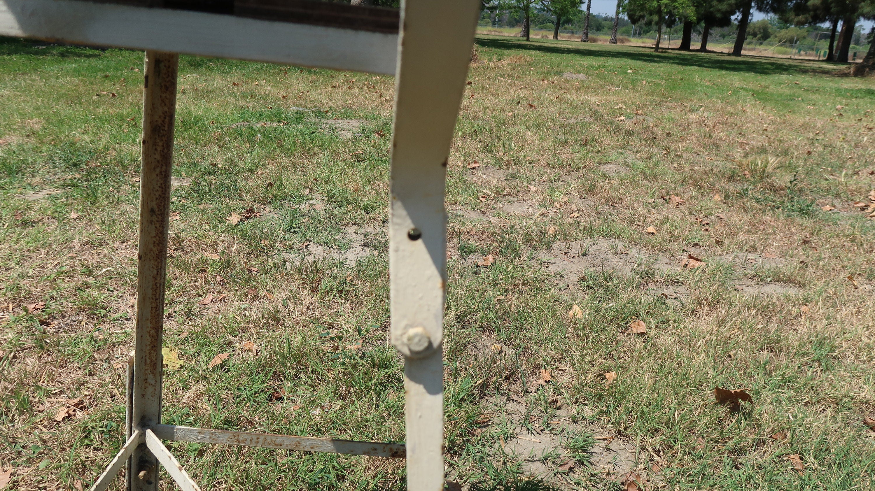 Vintage Angle Steel Stool Industrial Stool Plant Stand Weathered White