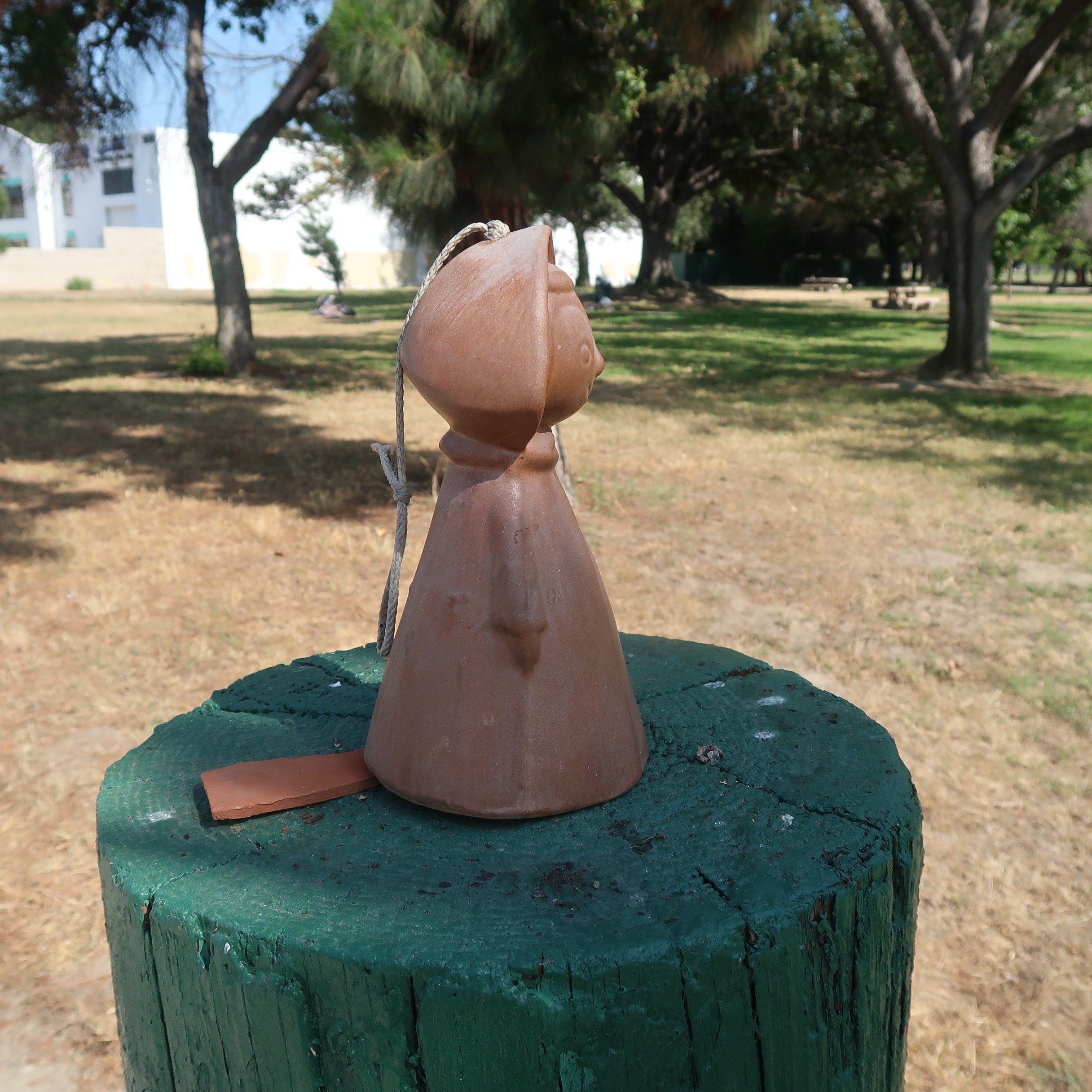 1970s Pacific Stoneware Terracotta Wind Chime Little Red Riding Hood