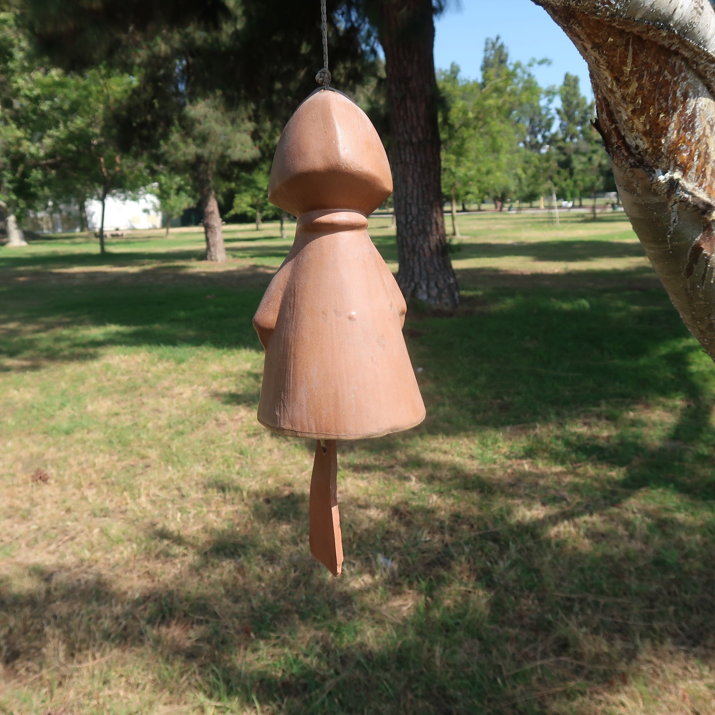 1970s Pacific Stoneware Terracotta Wind Chime Little Red Riding Hood