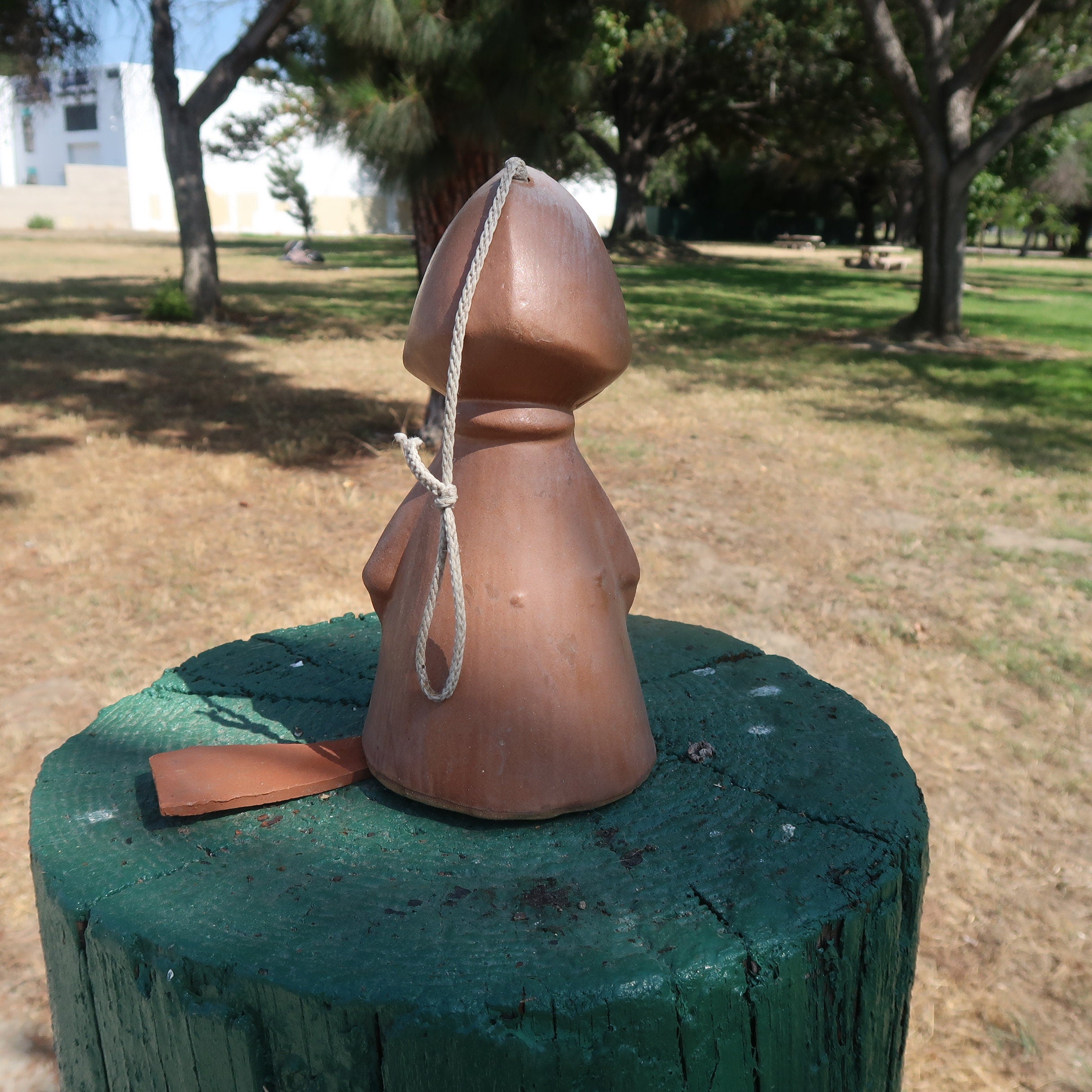 1970s Pacific Stoneware Terracotta Wind Chime Little Red Riding Hood