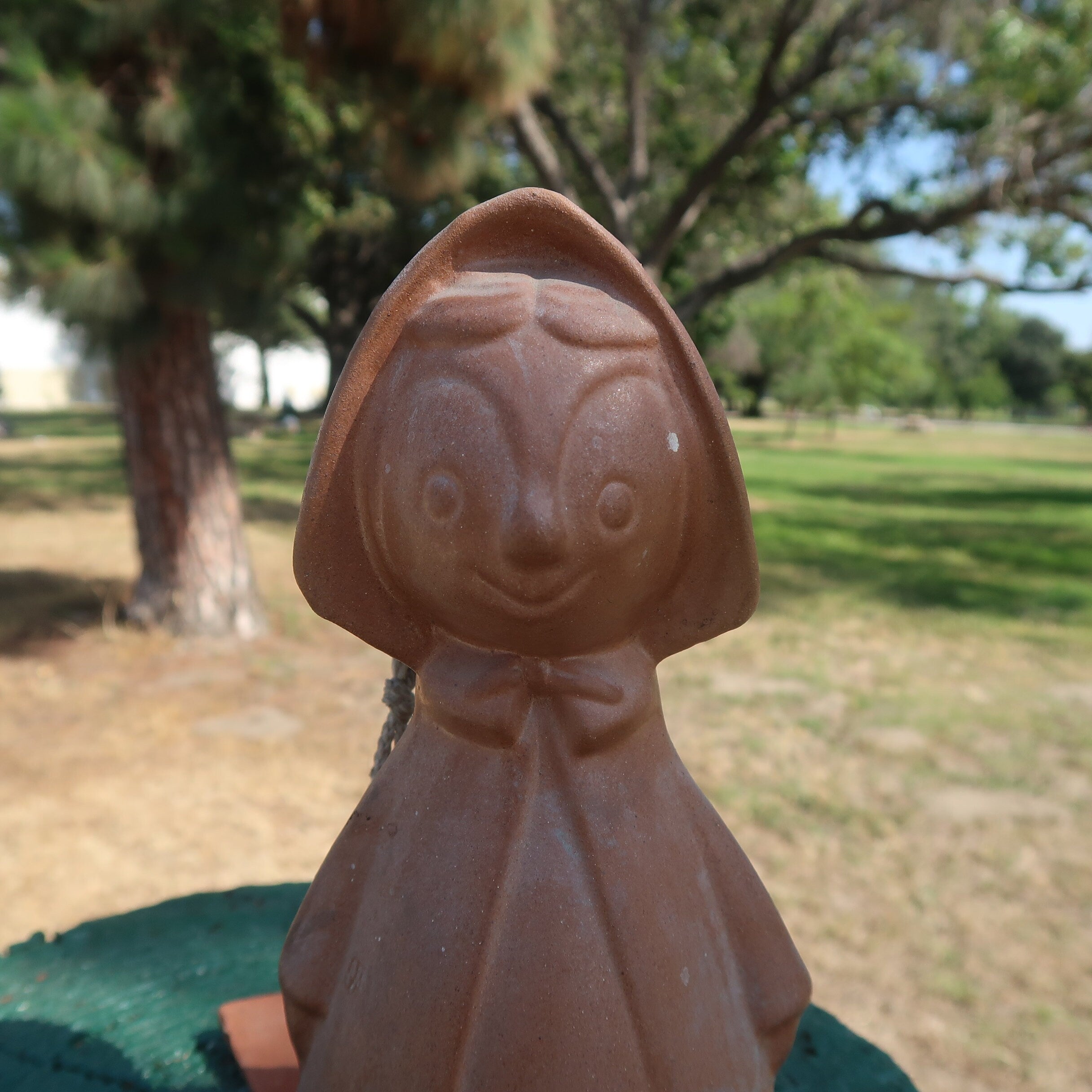 1970s Pacific Stoneware Terracotta Wind Chime Little Red Riding Hood
