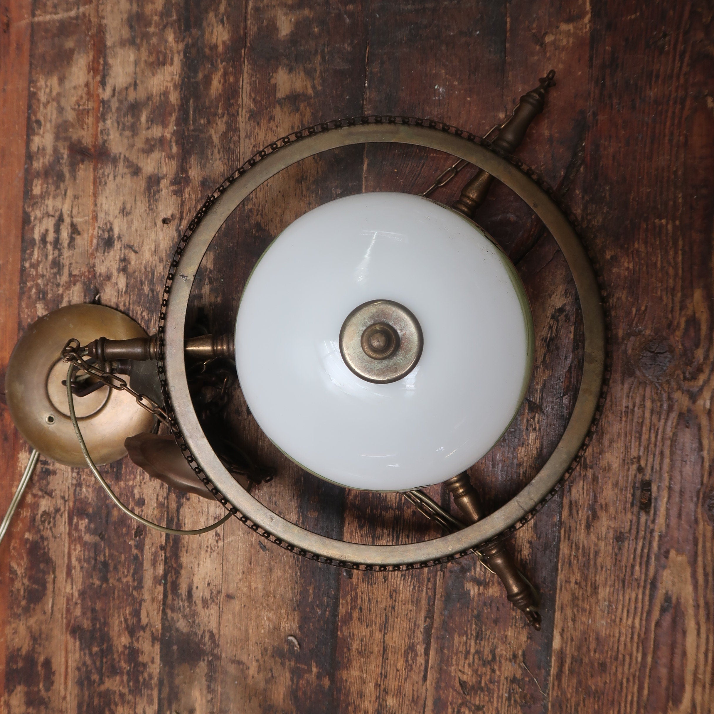 Vintage Hand Painted Shade Pendant Ceiling Fixture (U.S Free Shipping)