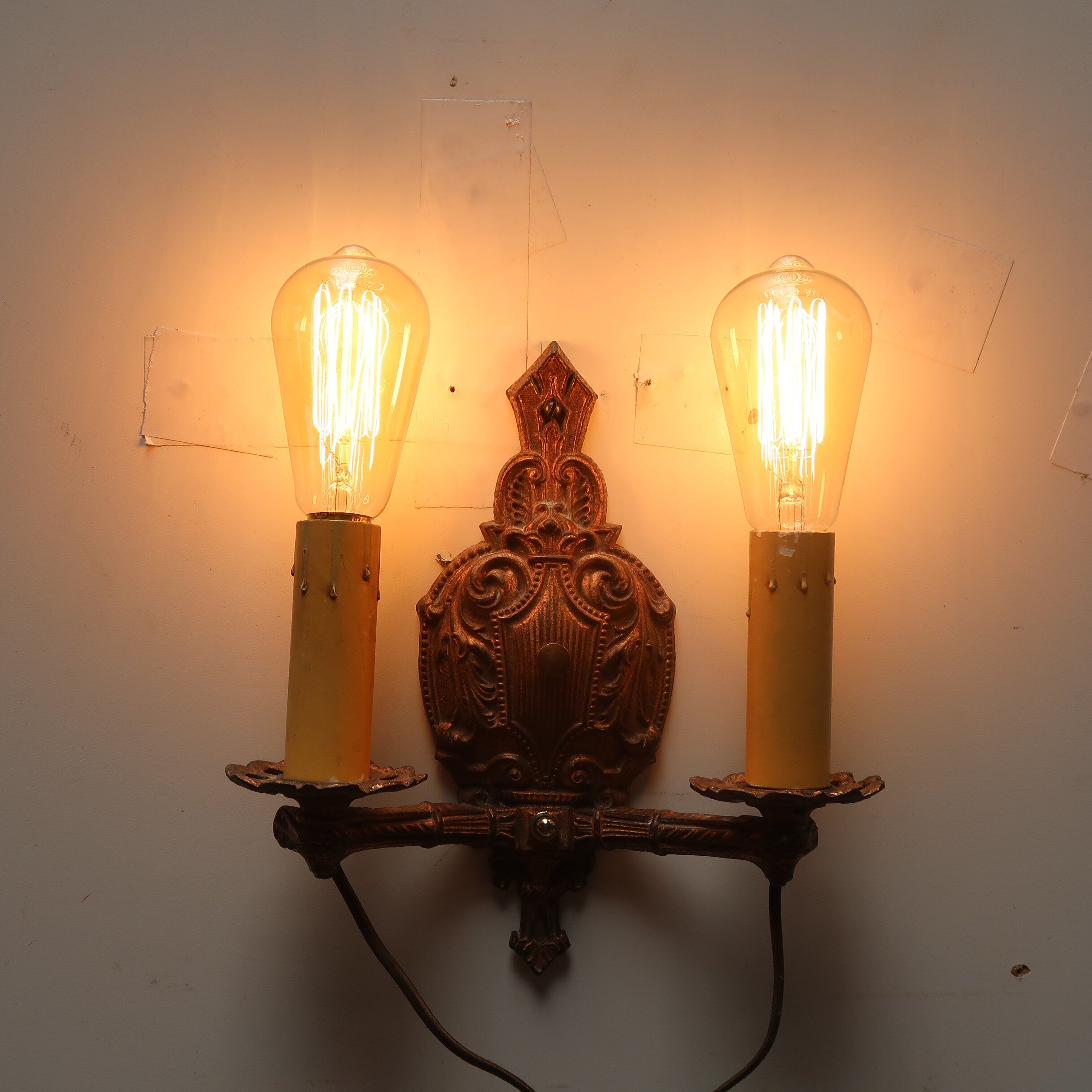 Brass Italian Style Candelabra Wall Sconce Light Fixture (U.S. Free Shipping)