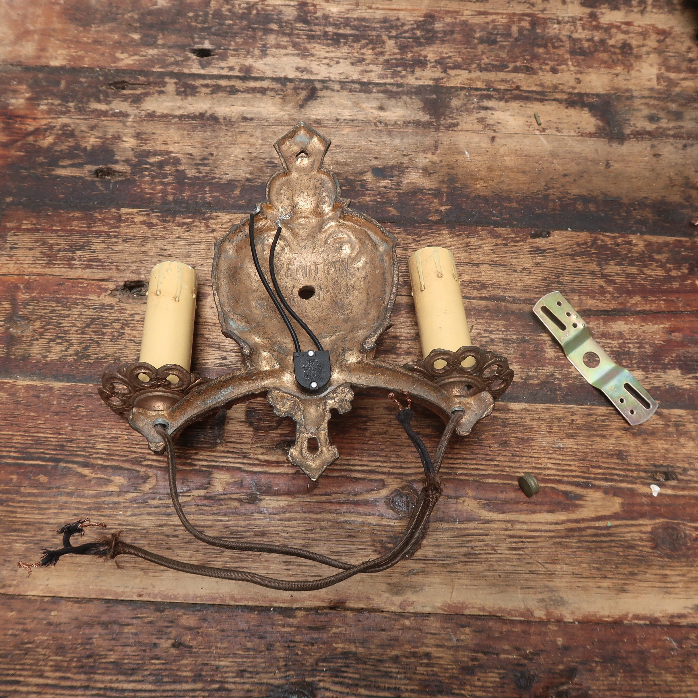 Brass Italian Style Candelabra Wall Sconce Light Fixture (U.S. Free Shipping)