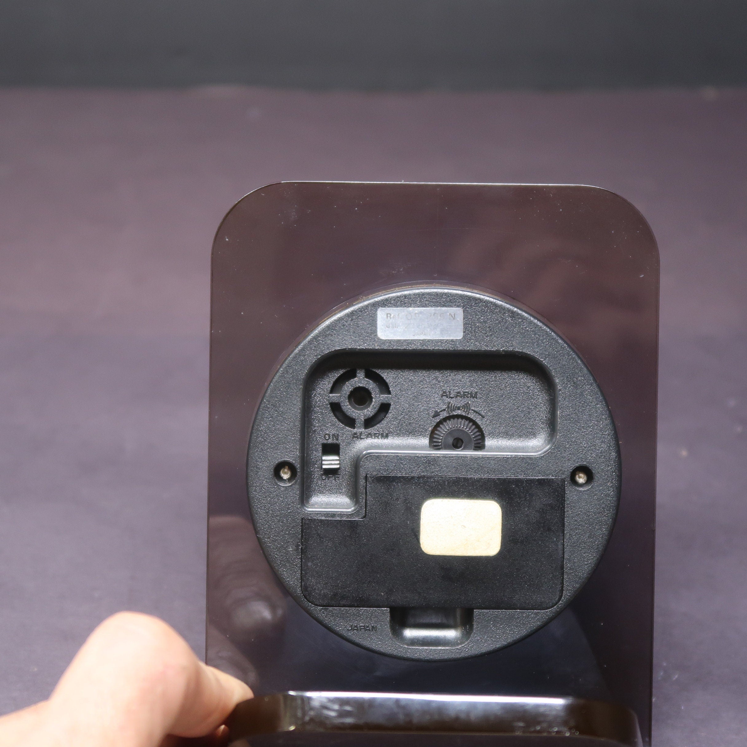 Vintage Seiko Smoked Lucite & Brass Desk Clock 1980s Works