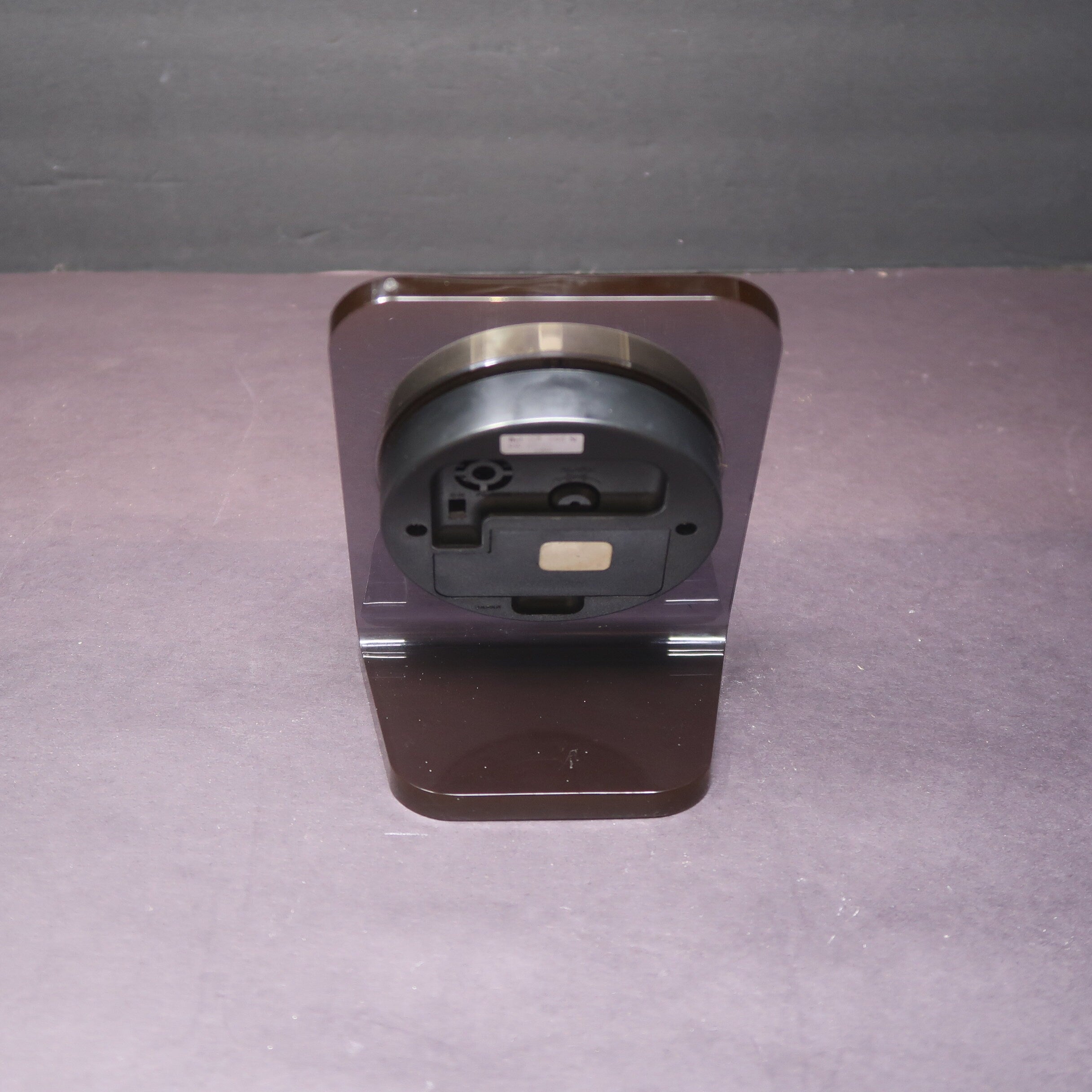 Vintage Seiko Smoked Lucite & Brass Desk Clock 1980s Works