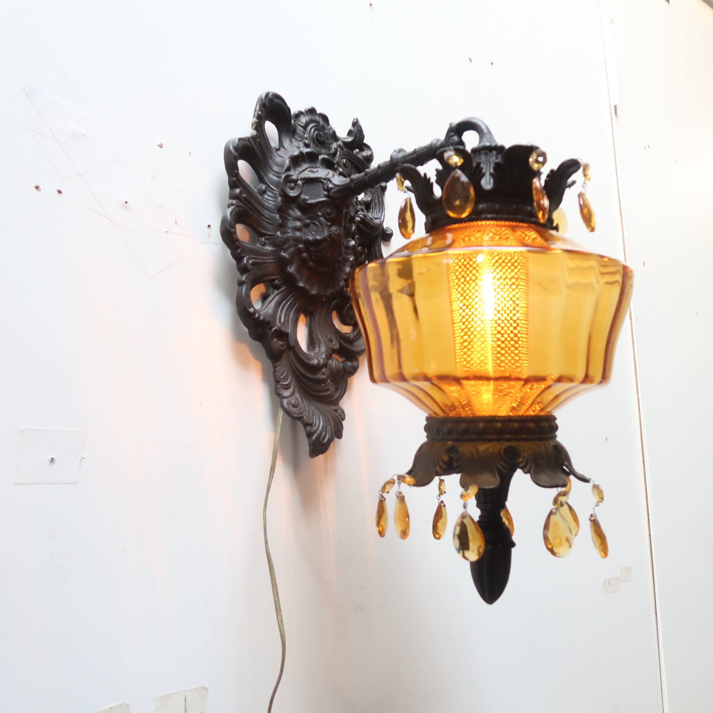 Vintage MC. Co. GIM Wall Sconce Wire Electric Wall Hanging Lamp 1950s