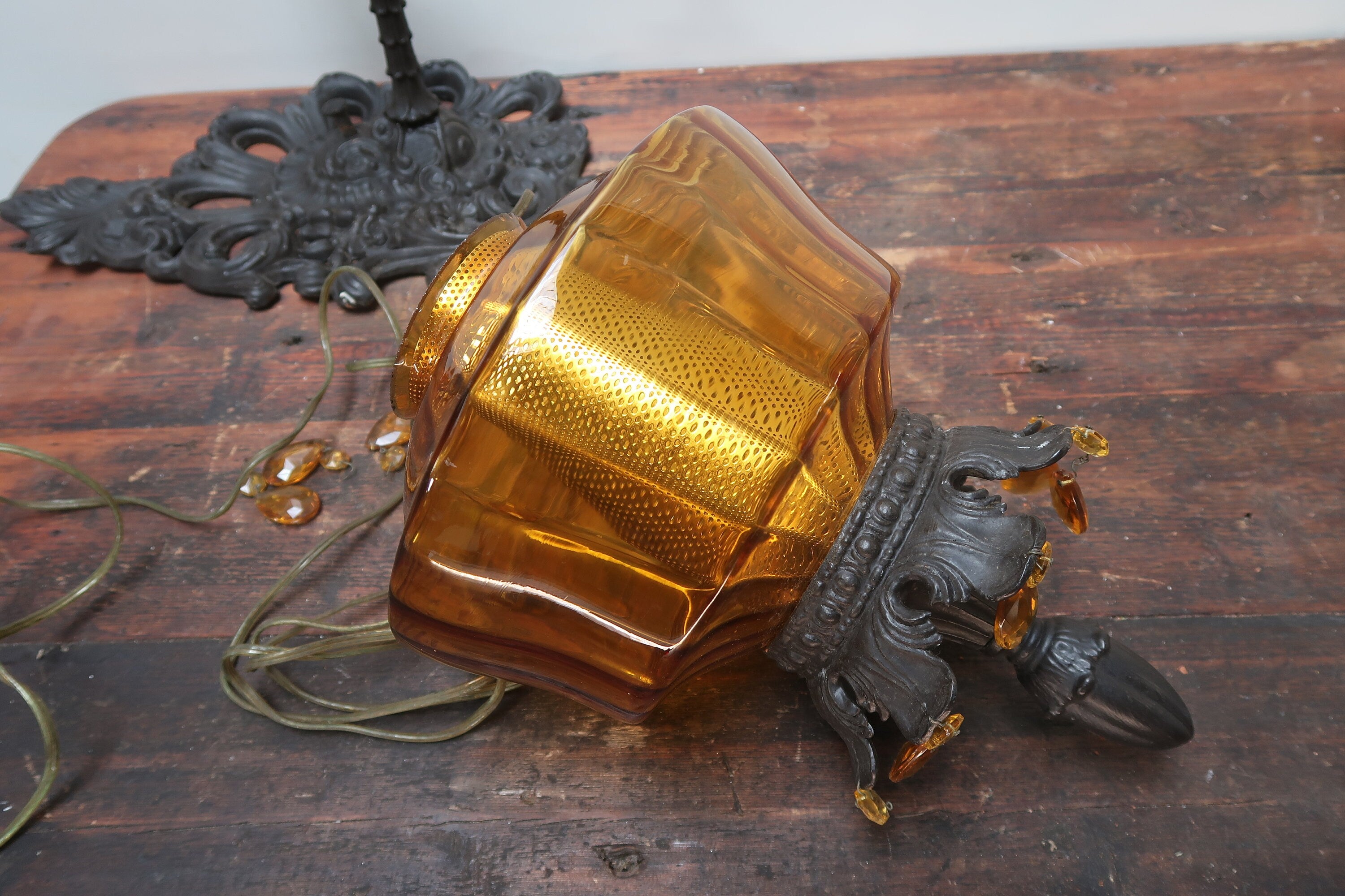 Vintage MC. Co. GIM Wall Sconce Wire Electric Wall Hanging Lamp 1950s