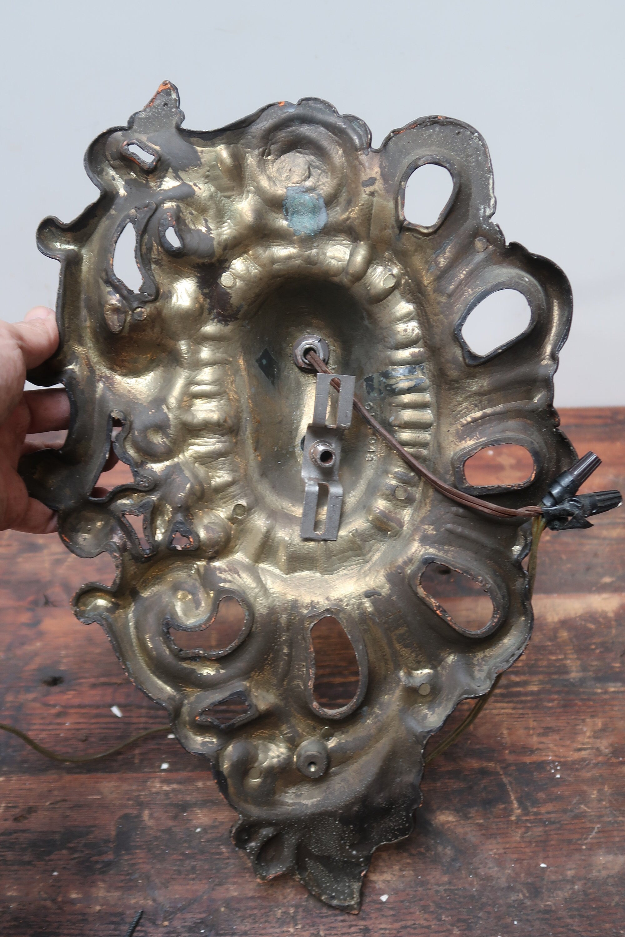 Vintage MC. Co. GIM Wall Sconce Wire Electric Wall Hanging Lamp 1950s