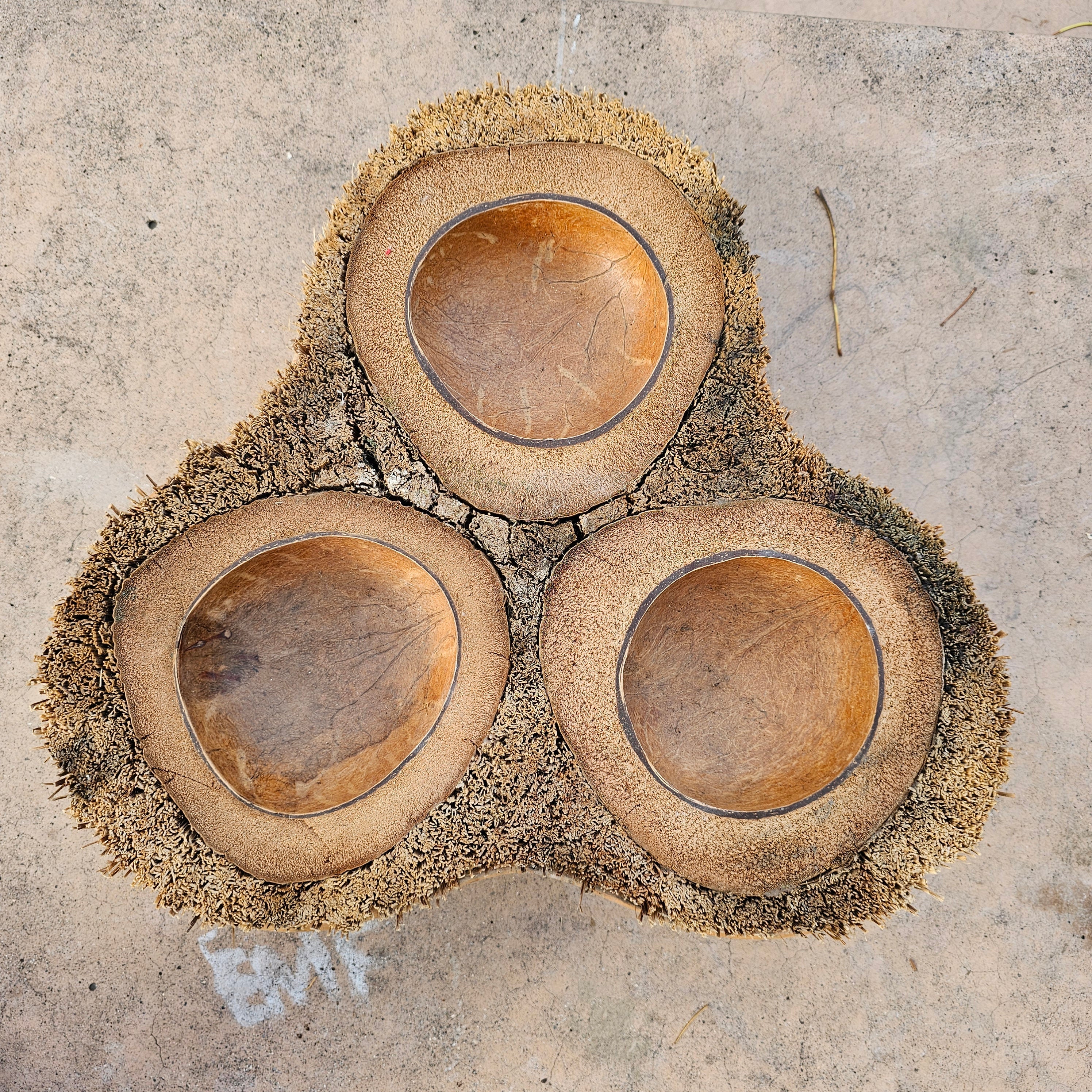 Tropical Style Large Handmade Platter Dish Dipping Bowl Vintage