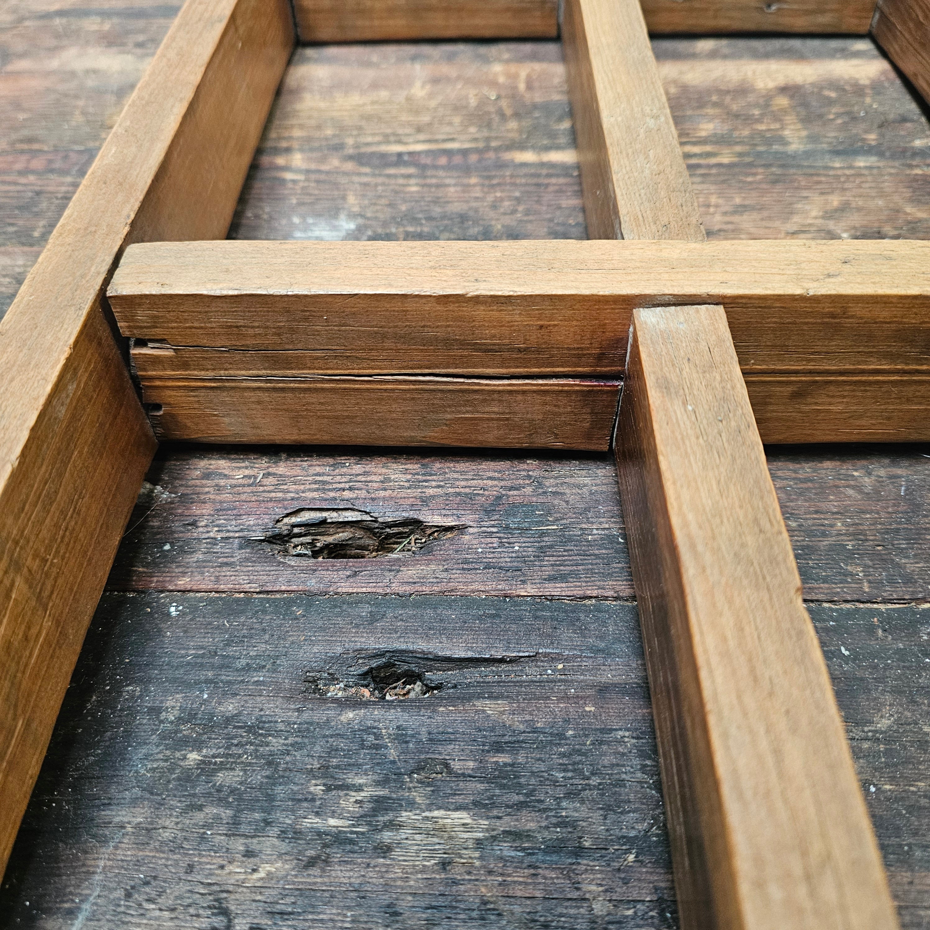 Antique Wood Brick Mold Shot Glass Wall Display Holder