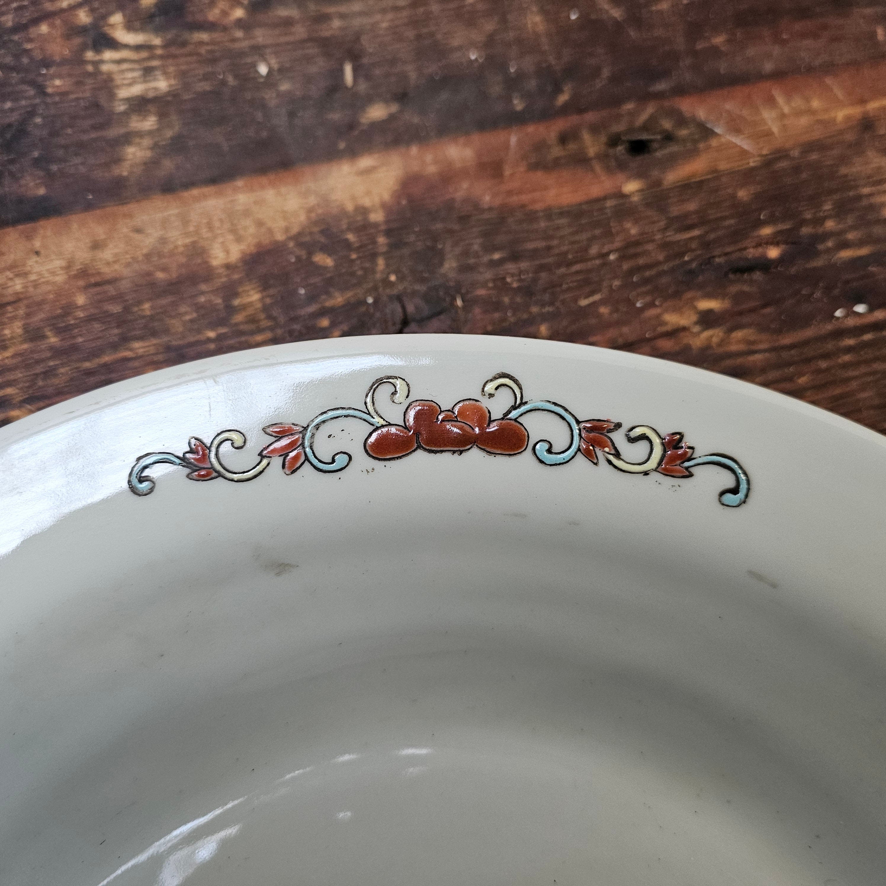 Antique Chinese Ceramic Planter Saucer Blanc de China Marked JIAQUING 14" Dia