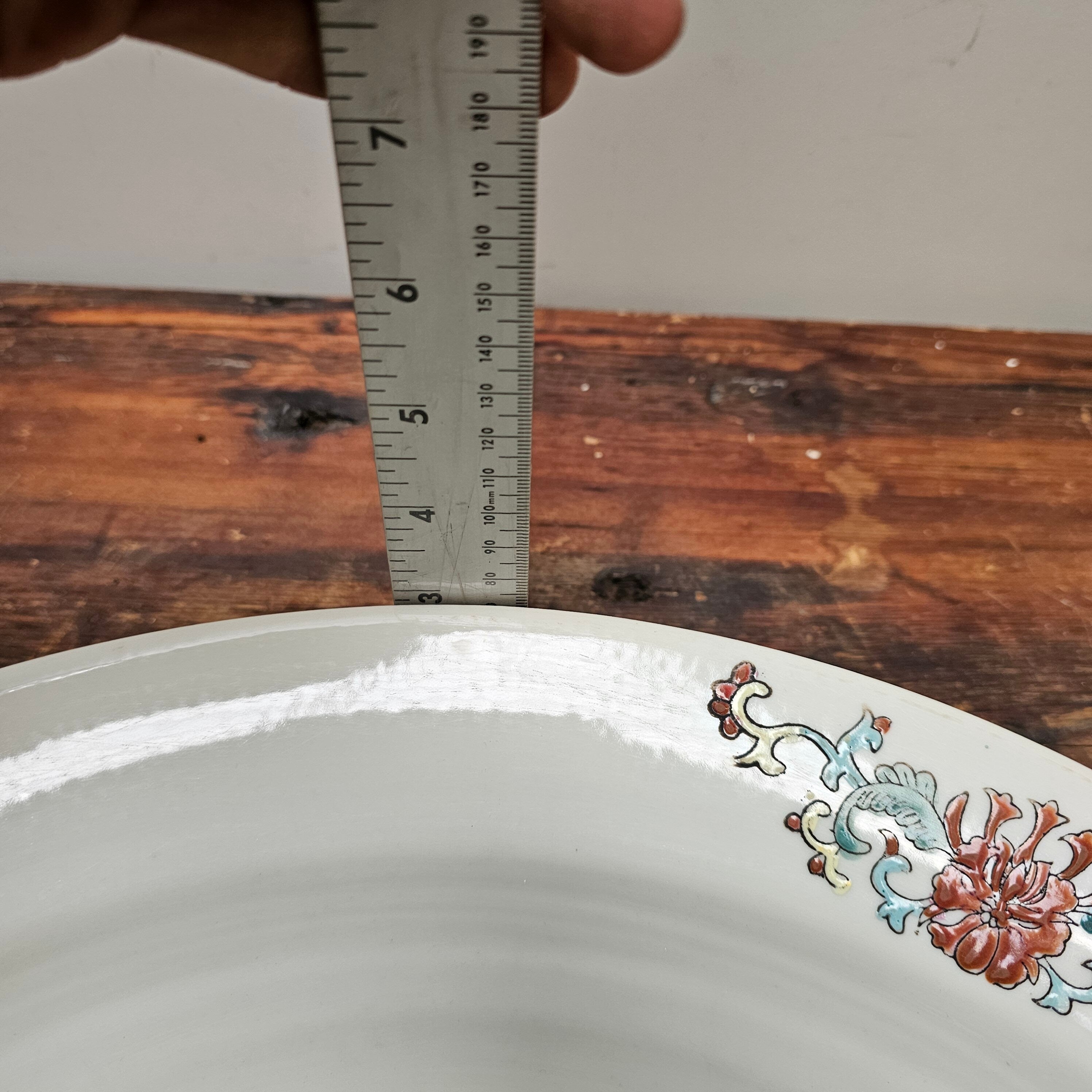 Antique Chinese Ceramic Planter Saucer Blanc de China Marked JIAQUING 19" Dia (A)