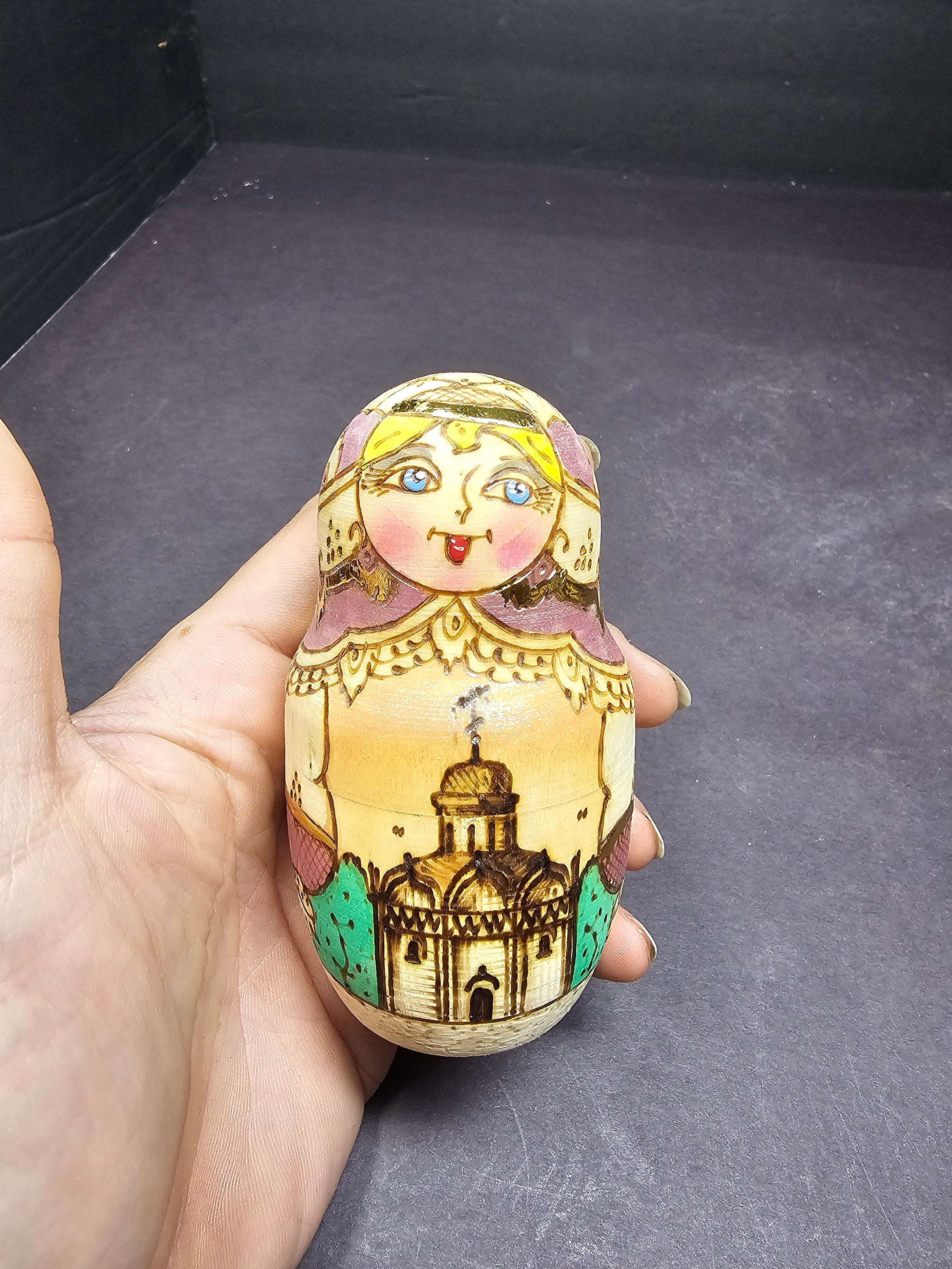5 pcs Russian Matryoshka Nesting Dolls Signed