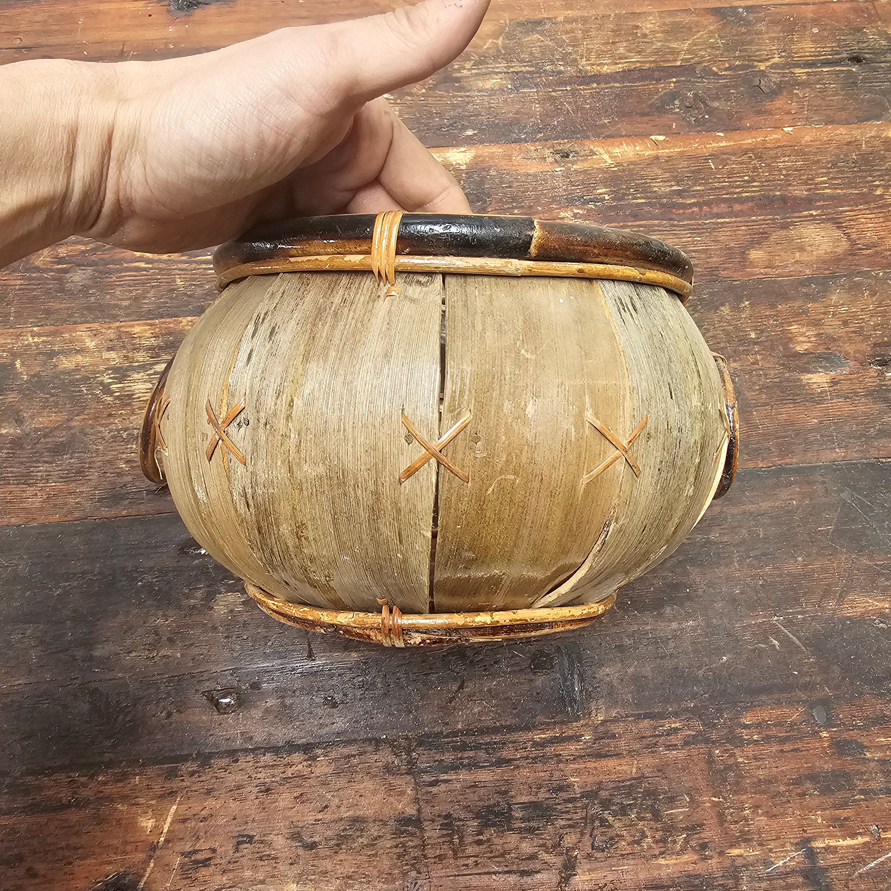 Macrame Wool Yarn Hanging Plant Holder With Ratten Bamboo Planter Boho 68" H