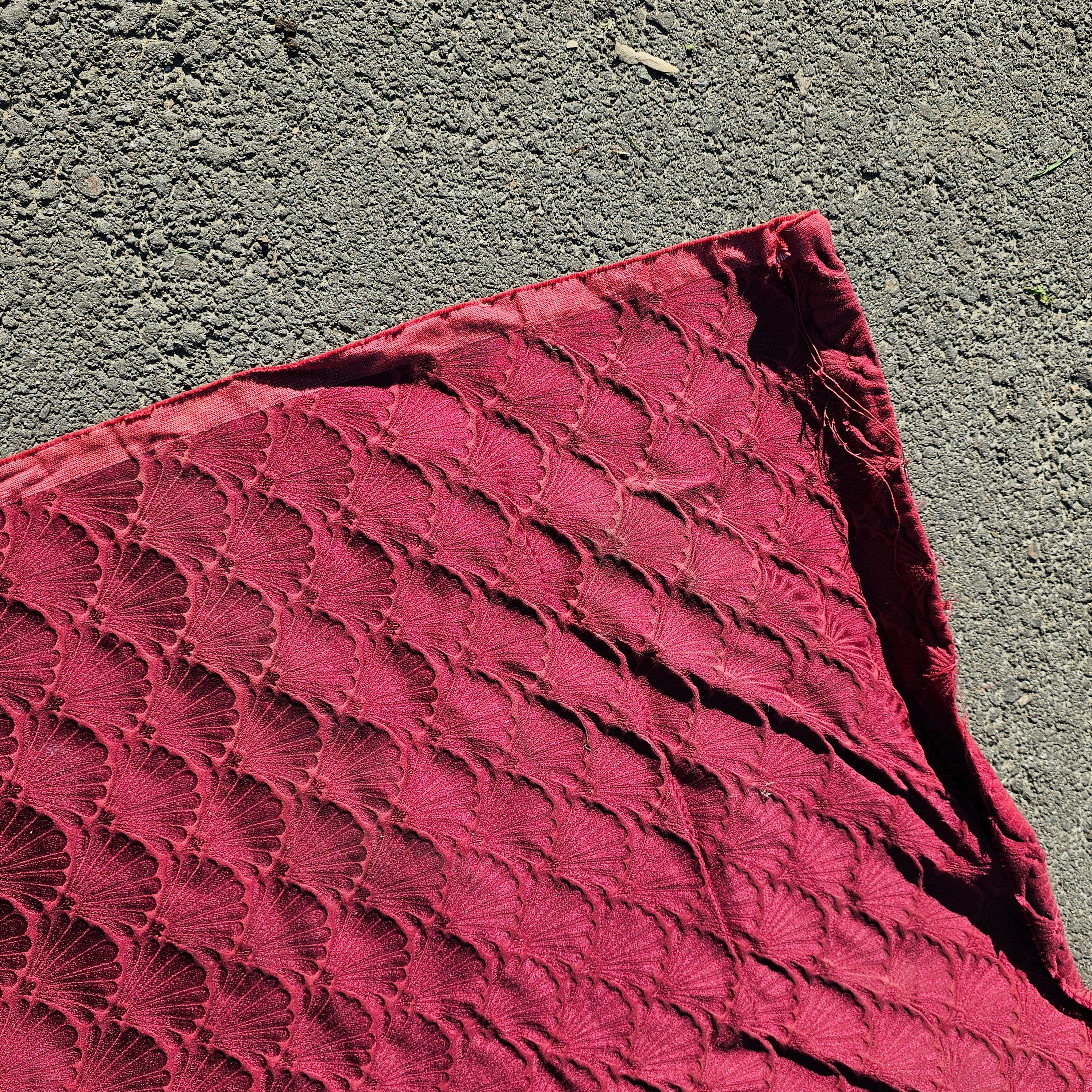 F. Schumacher Co. Vintage Shell Pattern Fabric Burgandy 55" w x 6 ft