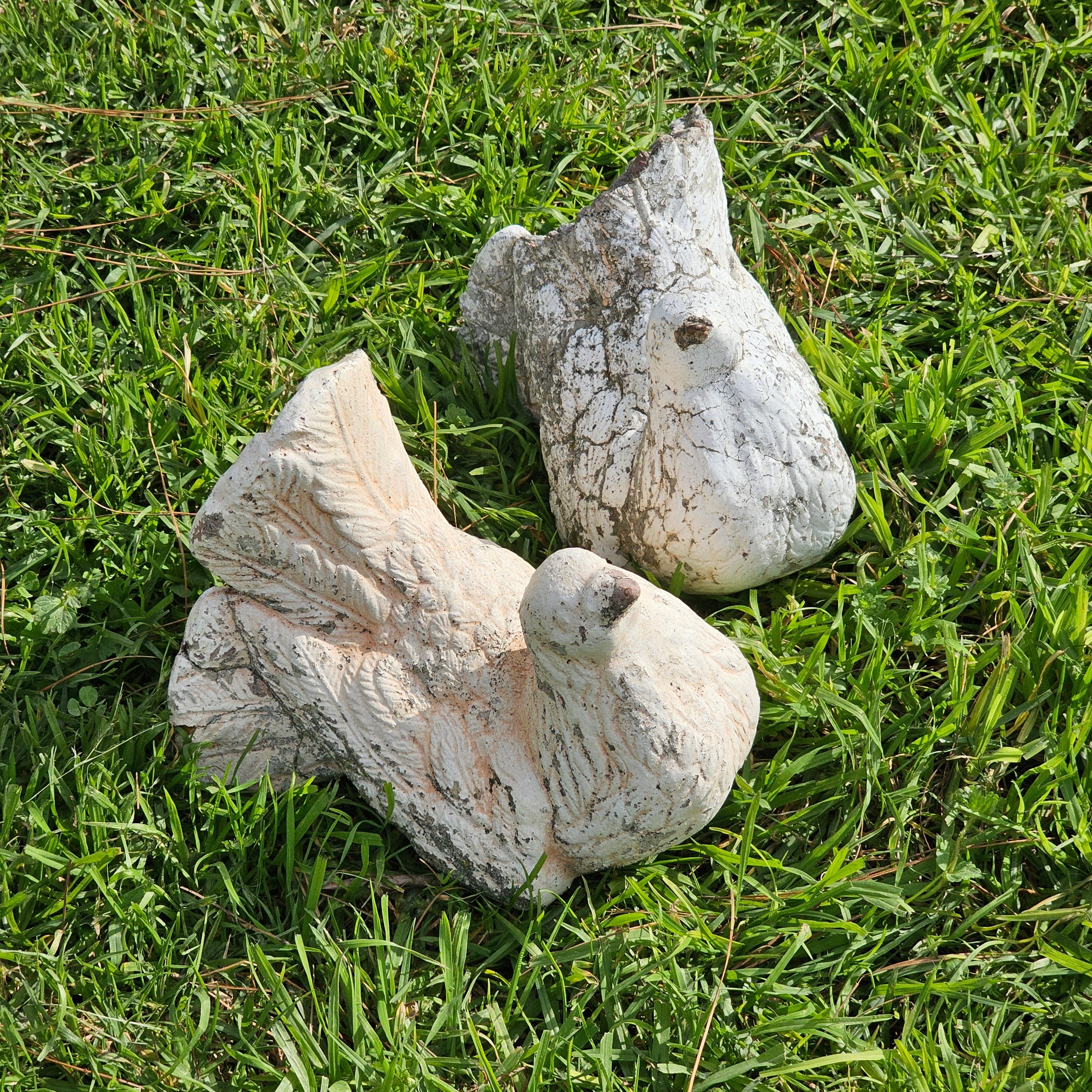 Vintage Large Concrete Goose Statue Outdoor Garden Yard Decor Singed 25" H (No Shipping / Local Pickup)