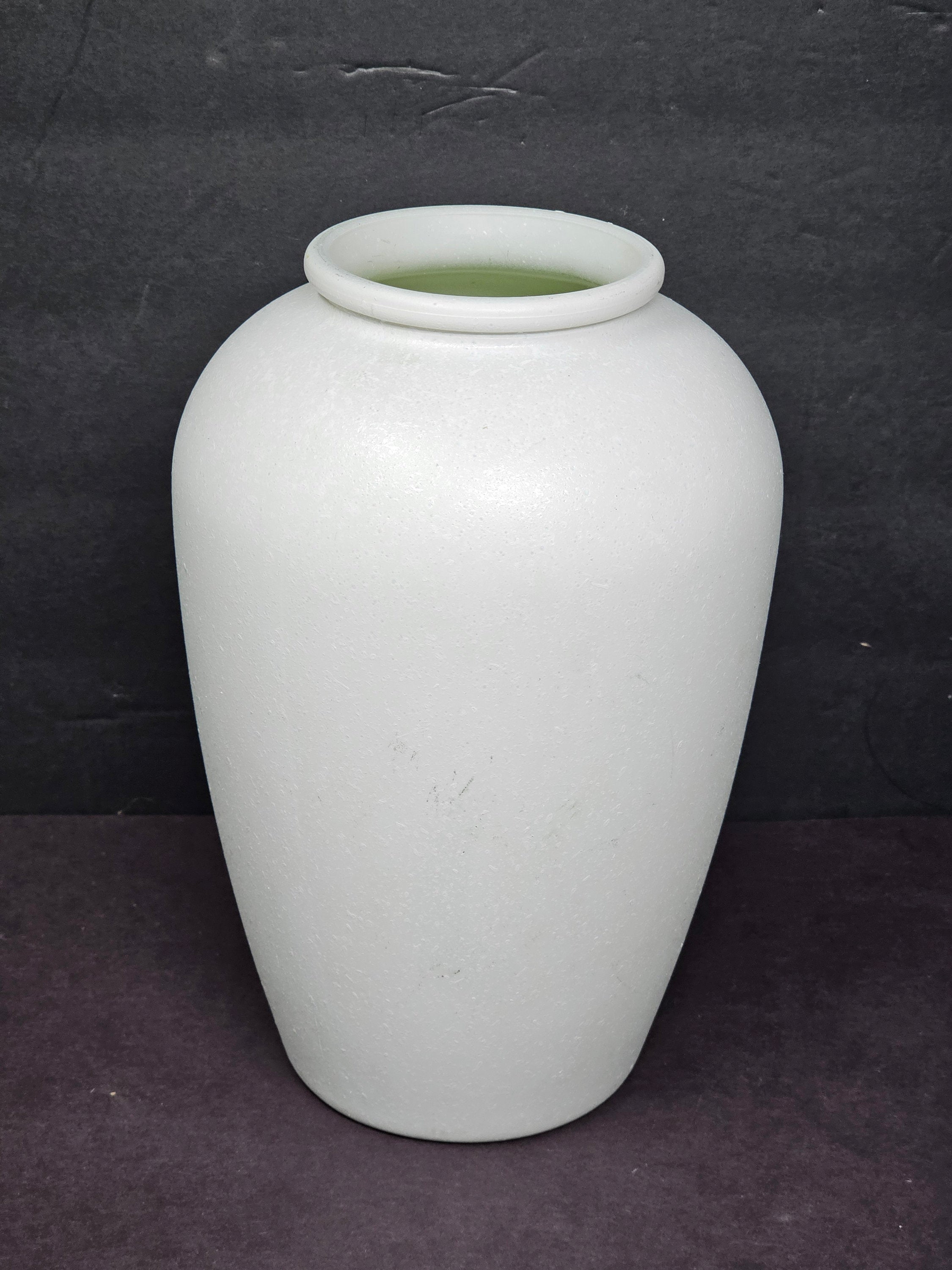 Studio Nova Portugal White Speckled Glass Vase 9"H 1980s