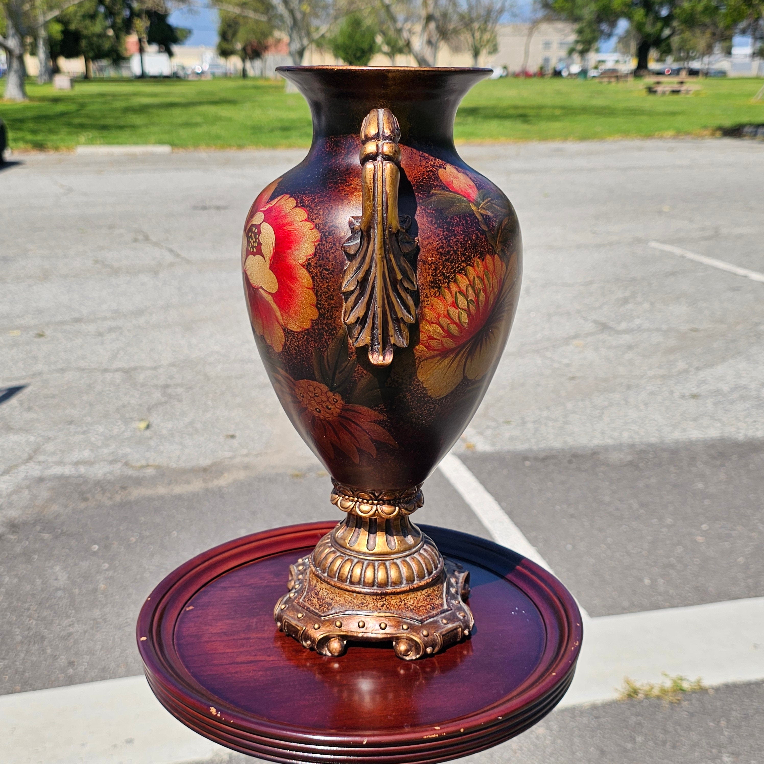 Resin Vase + Artificial Flowers Home Decor