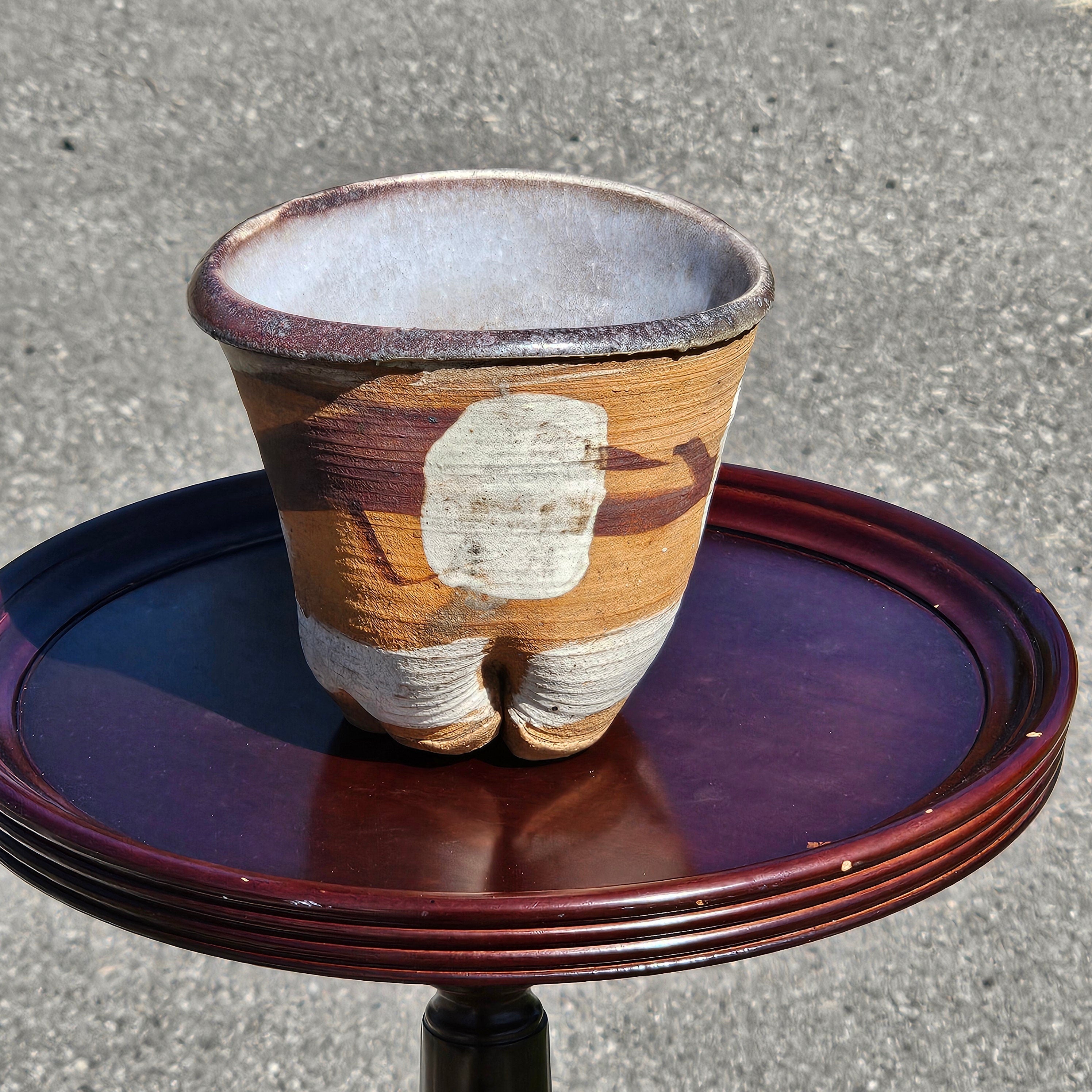 Small Handmade Pottery Planter 5" Dia x 4.5" H