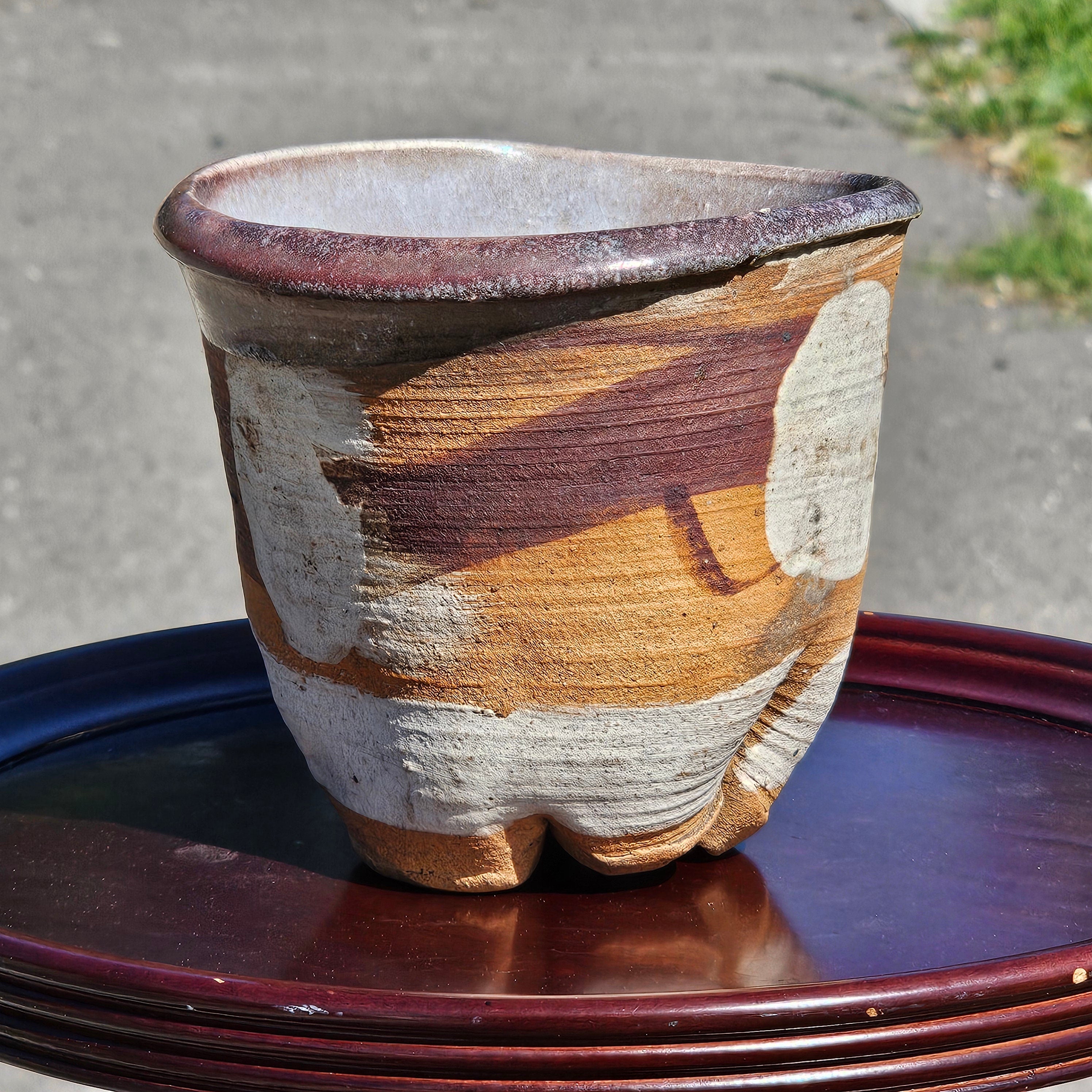 Small Handmade Pottery Planter 5" Dia x 4.5" H