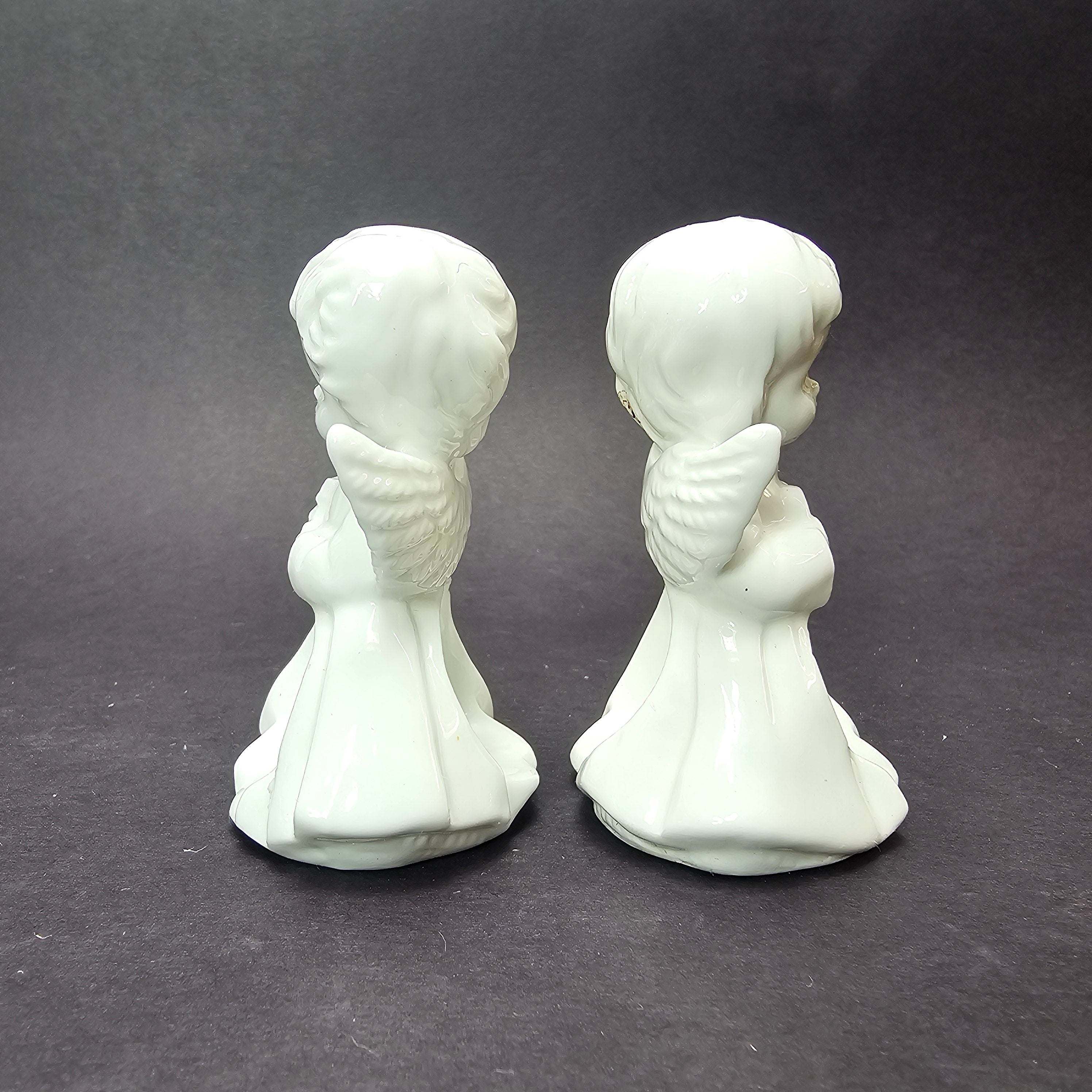 Set of 2 Ceramic Angel Napkin Holders Vintage 3.25" H