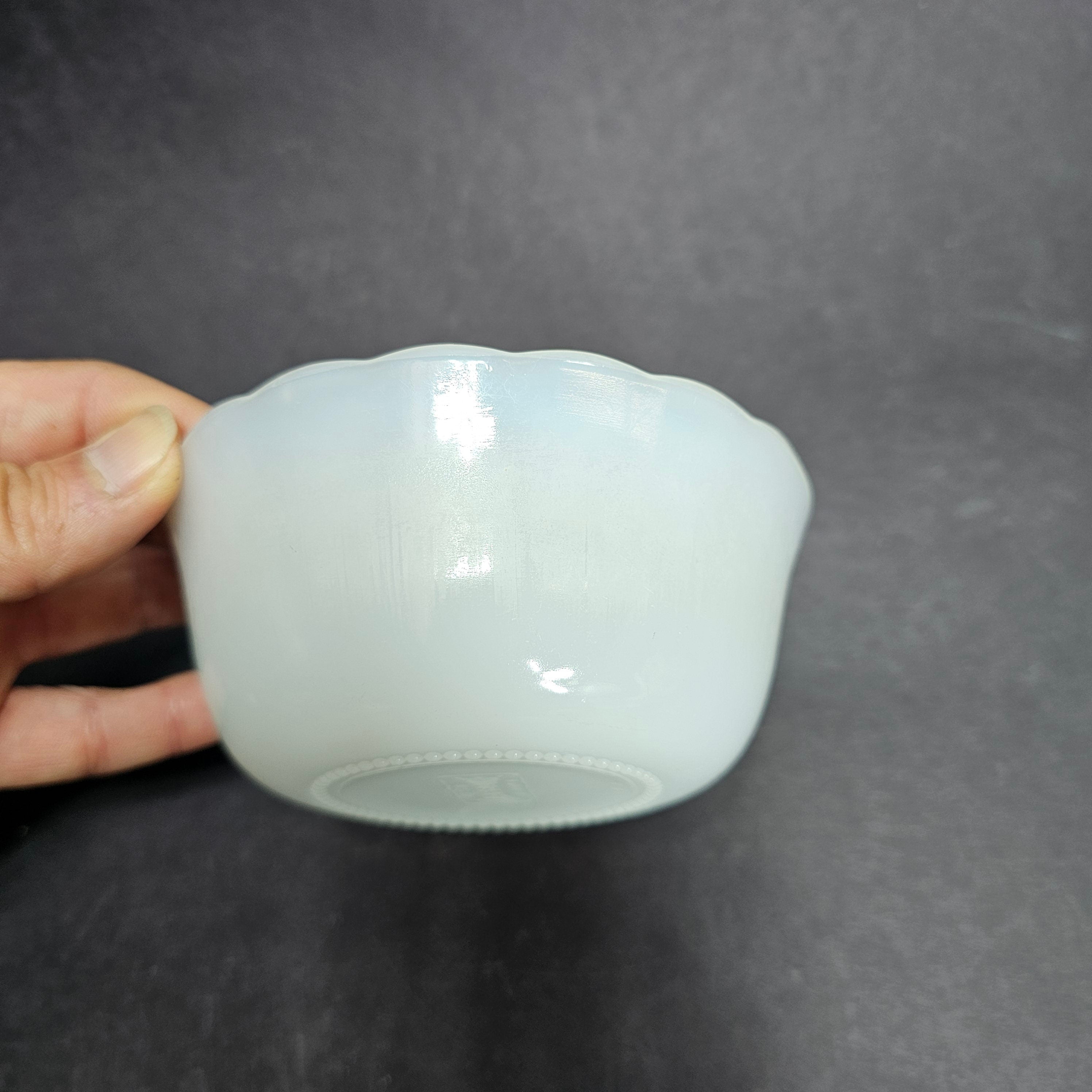 Vintage Milk Glass Glasbake Bowl # J-2019 Dipping Mixing Bowl 4.75" Dia x 2" H