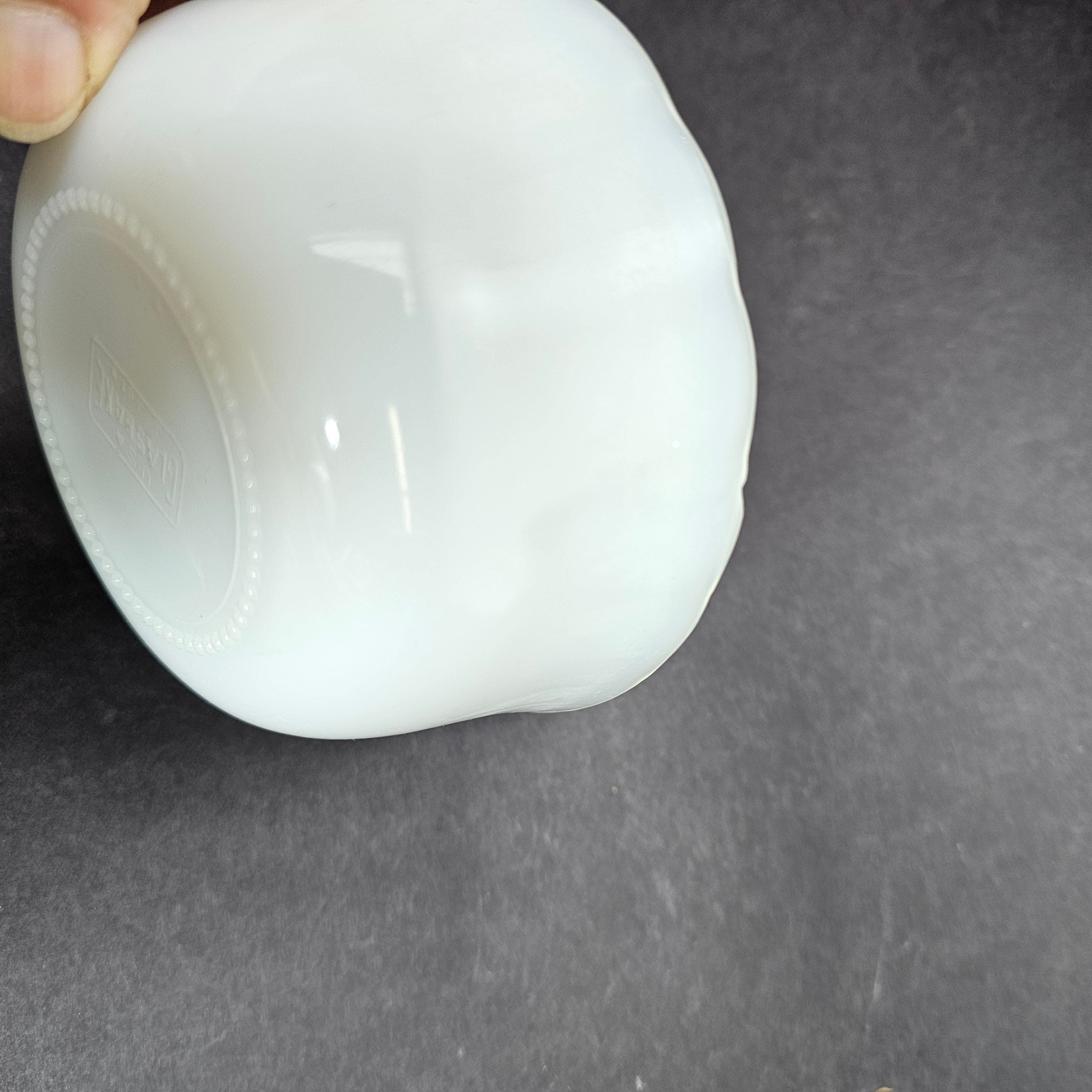 Vintage Milk Glass Glasbake Bowl # J-2019 Dipping Mixing Bowl 4.75" Dia x 2" H