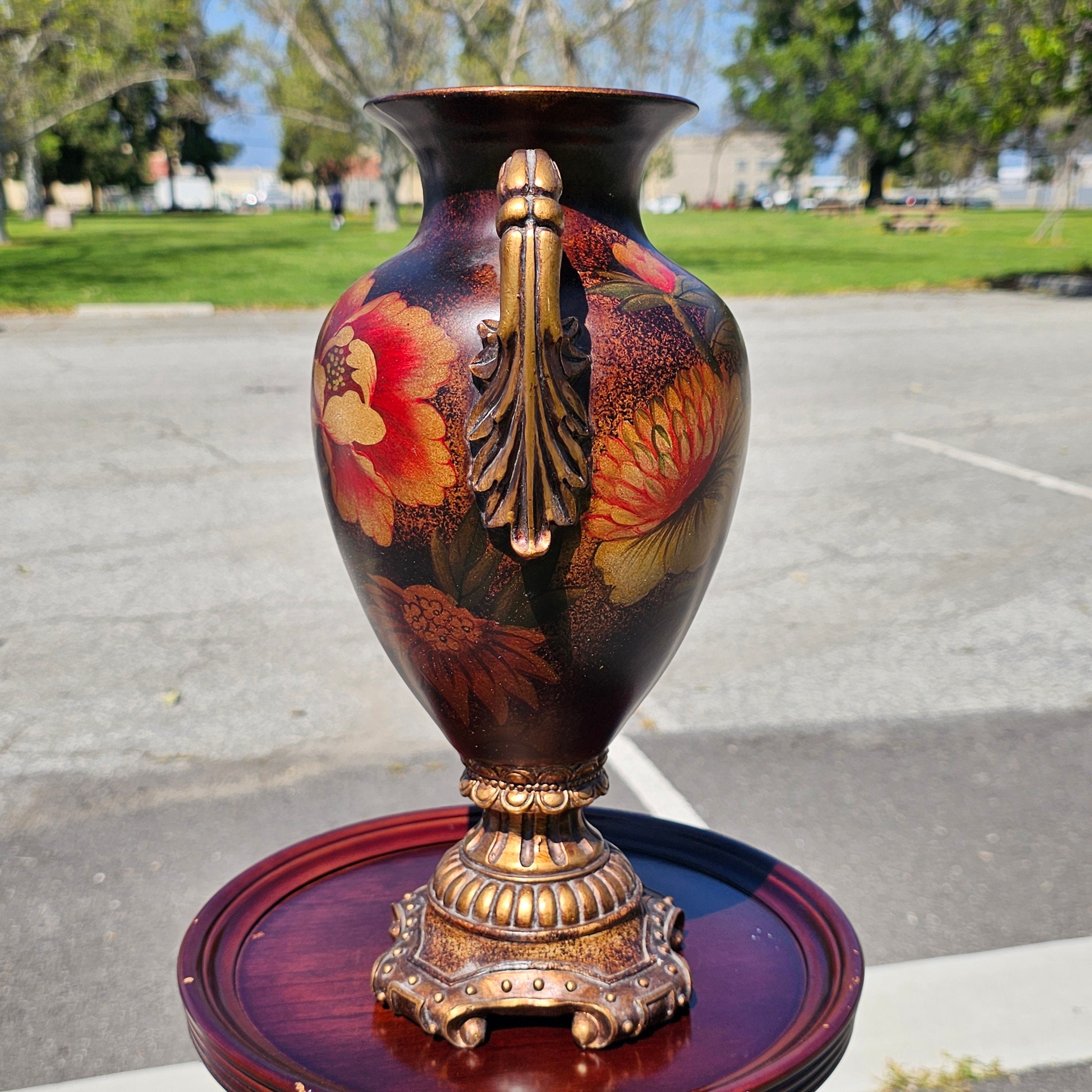 Resin Vase + Artificial Flowers Home Decor