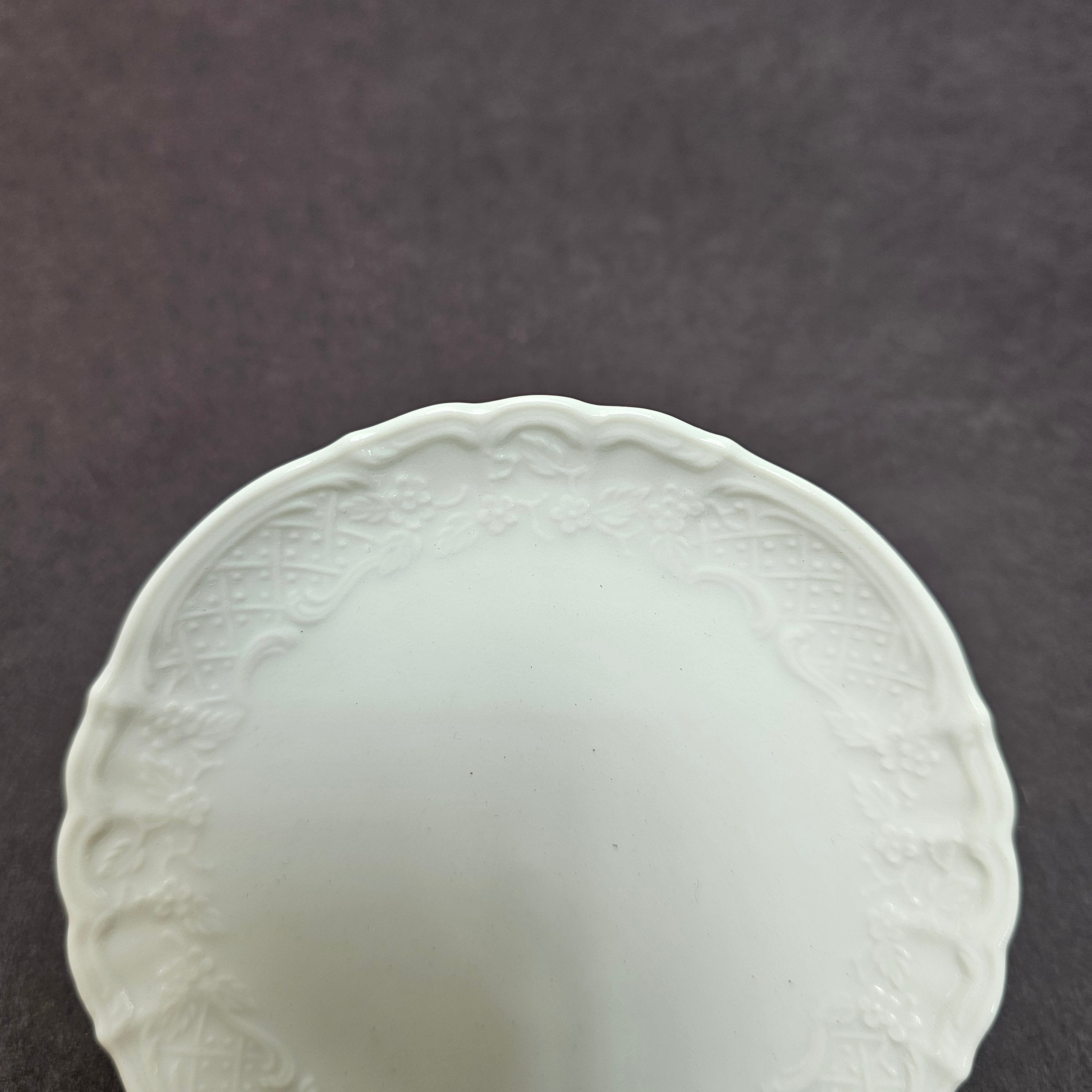 Set of 5 Kaiser West Germany Sauce Tapas Butter Pat Dish Floral Embossed 4.25"