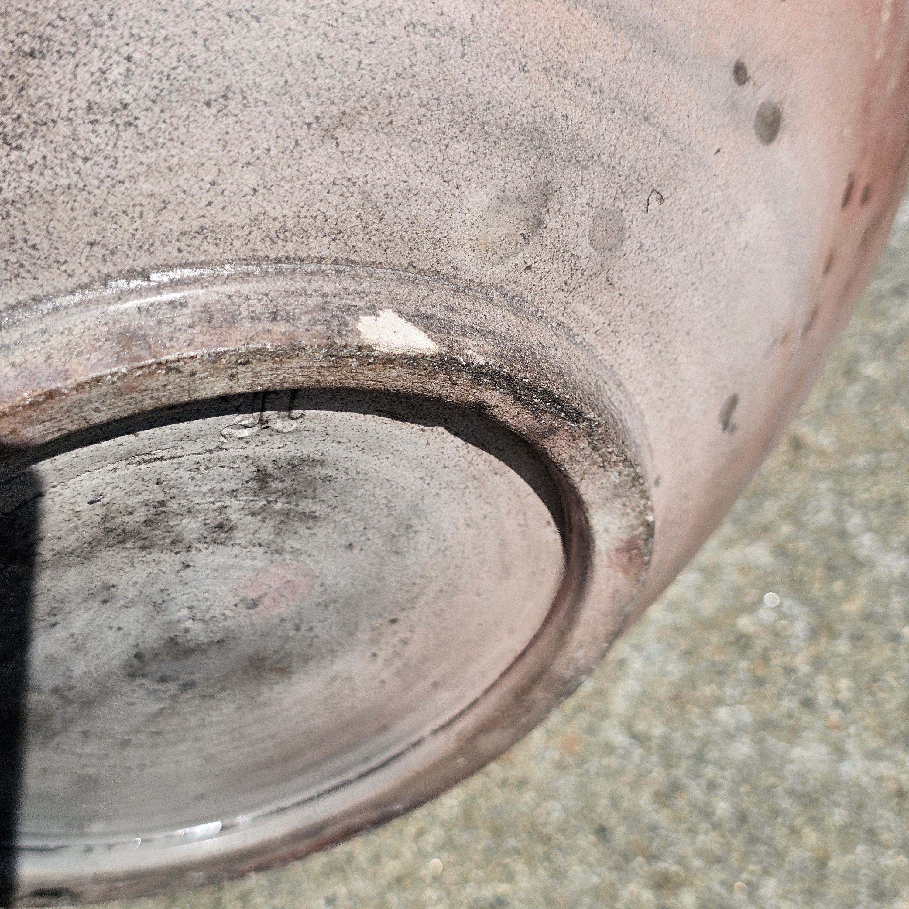 Studio Art Pottery Bowl Gray Signed 10.5" Dia x 8" H