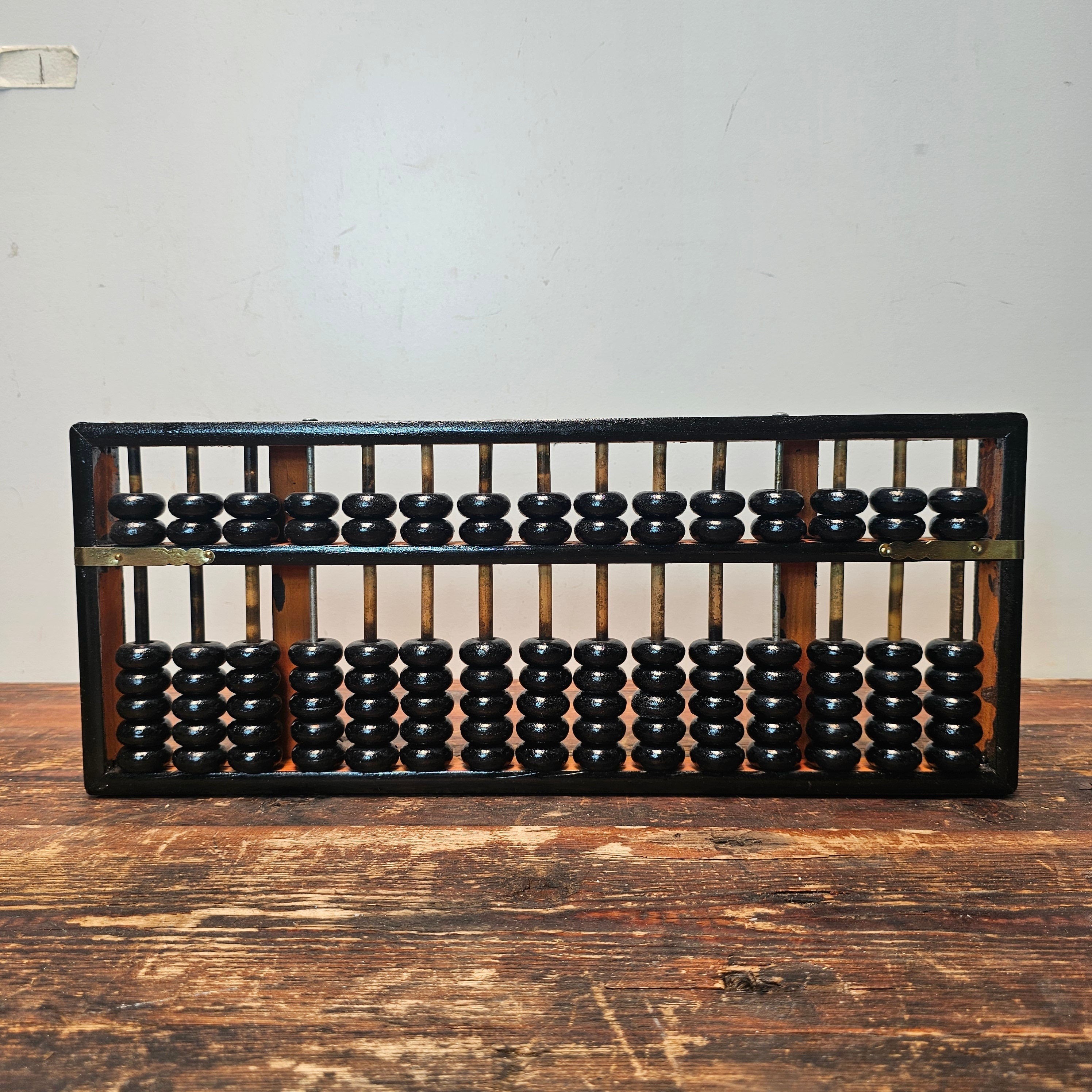 Vintage 15 Rows (105 Beads) Chinese Wooden Beads Arithmetic Abacus Calculator