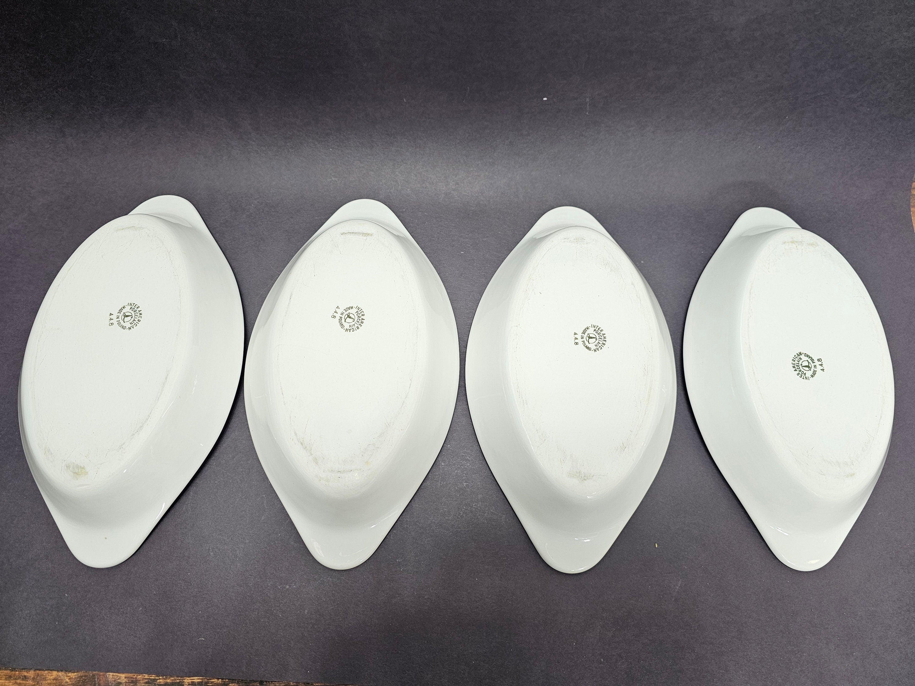 Set of 4 Inter American Porcelain Poland # 4.4.8 Casserole Dish Vintage
