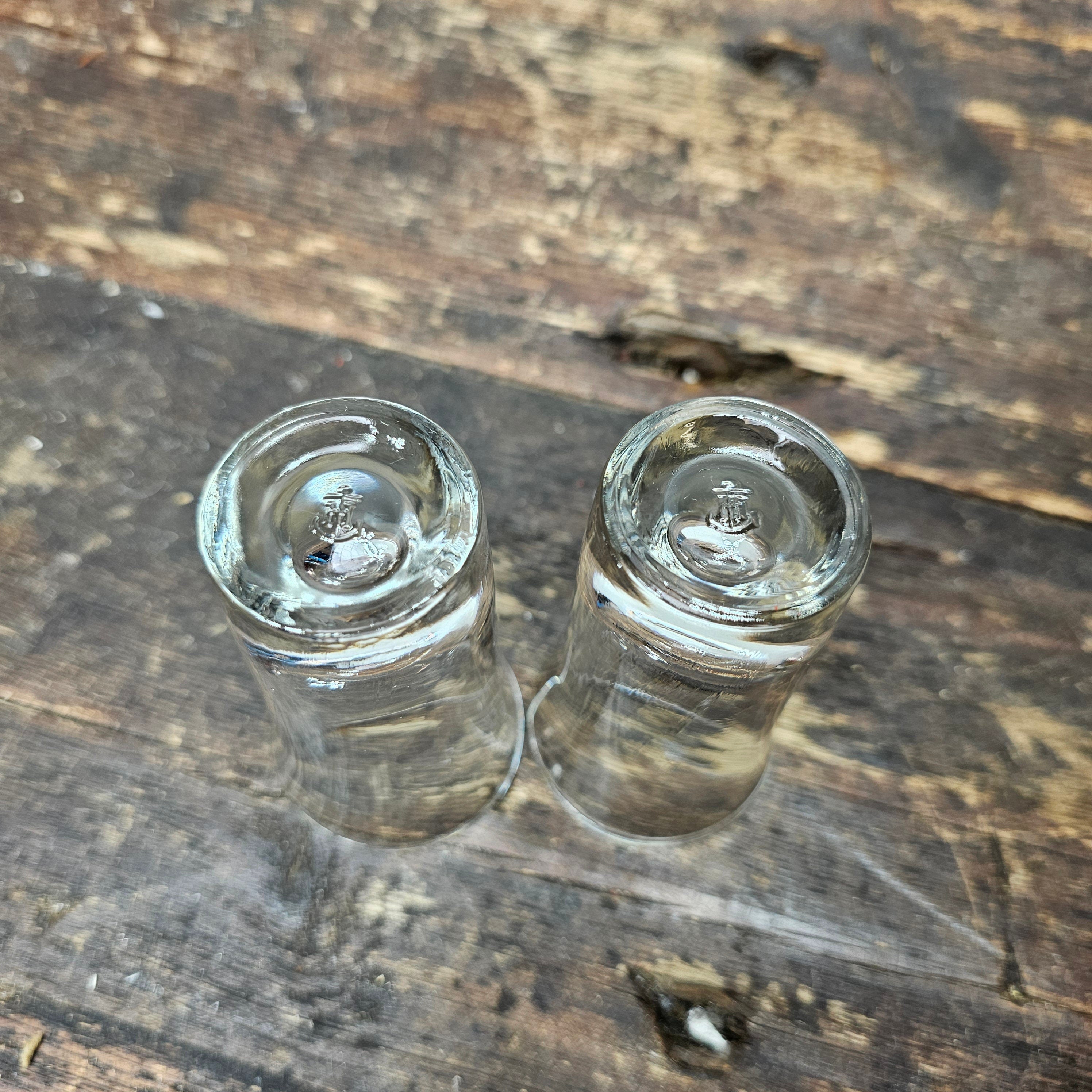 Mid Century Modern Anchor Hocking Glass Set Silver Plated Holder Stand