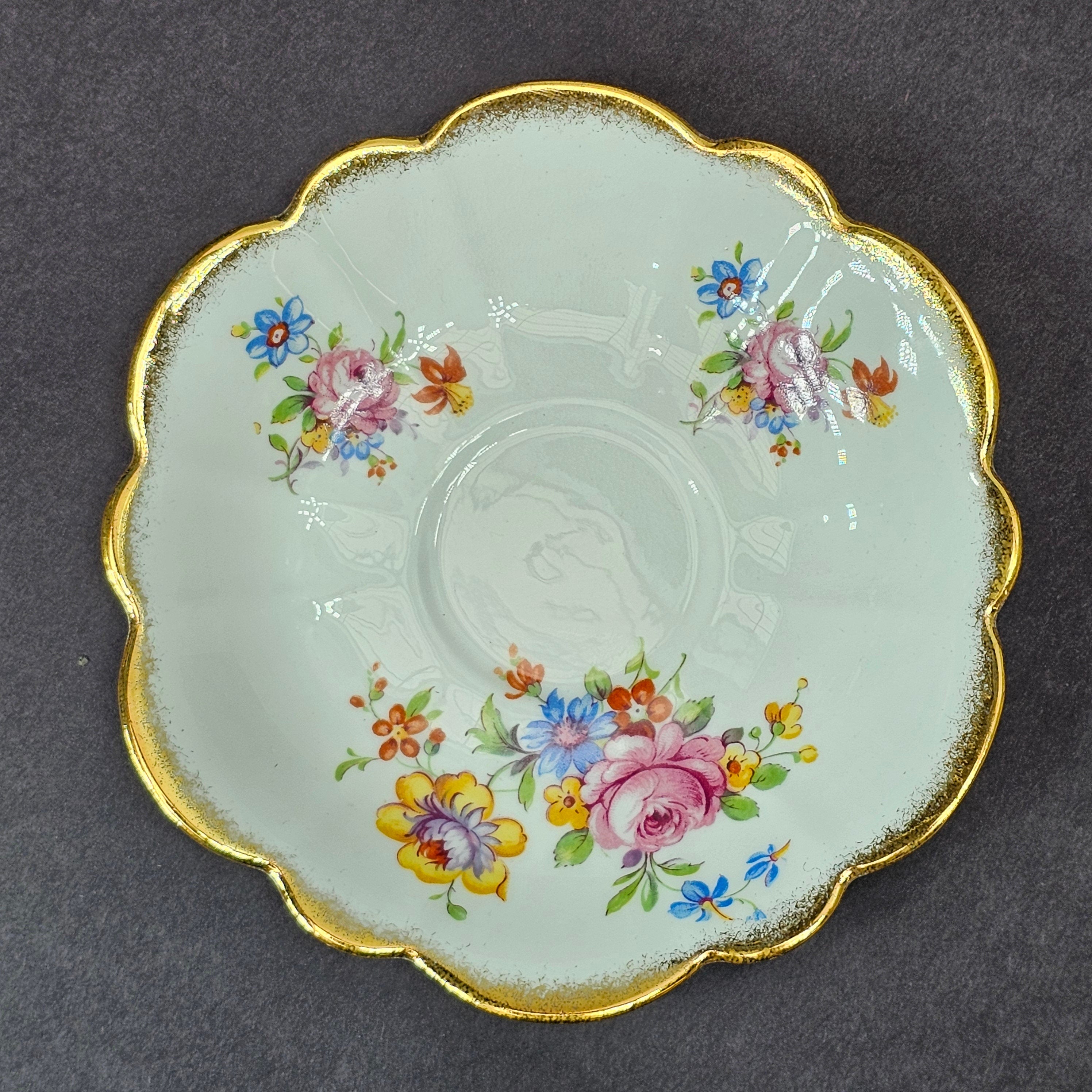 Vintage Taylor and Kent Gold Trim Teacup & Saucer Set From England