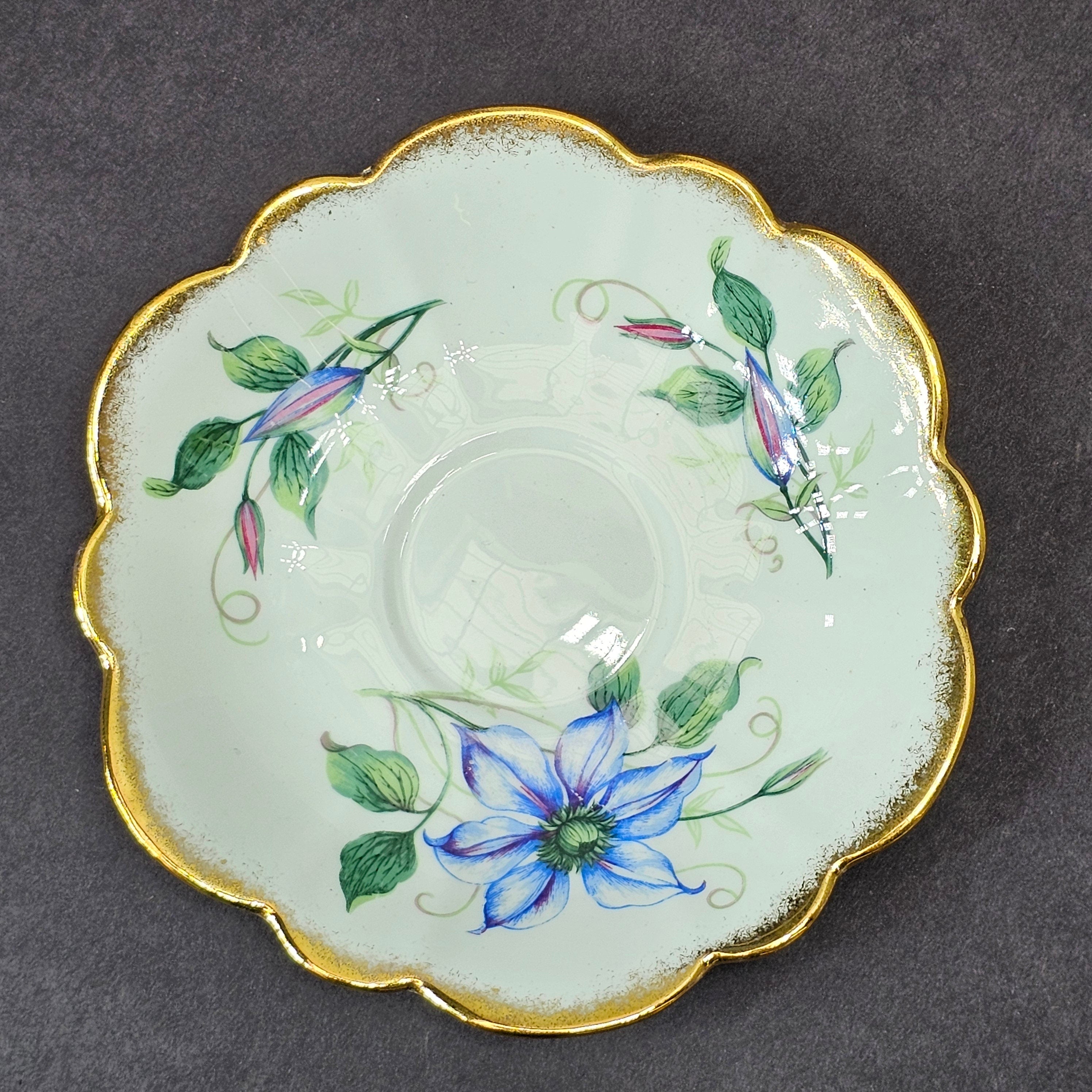 Vintage Taylor and Kent Gold Trim Teacup & Saucer Set From England